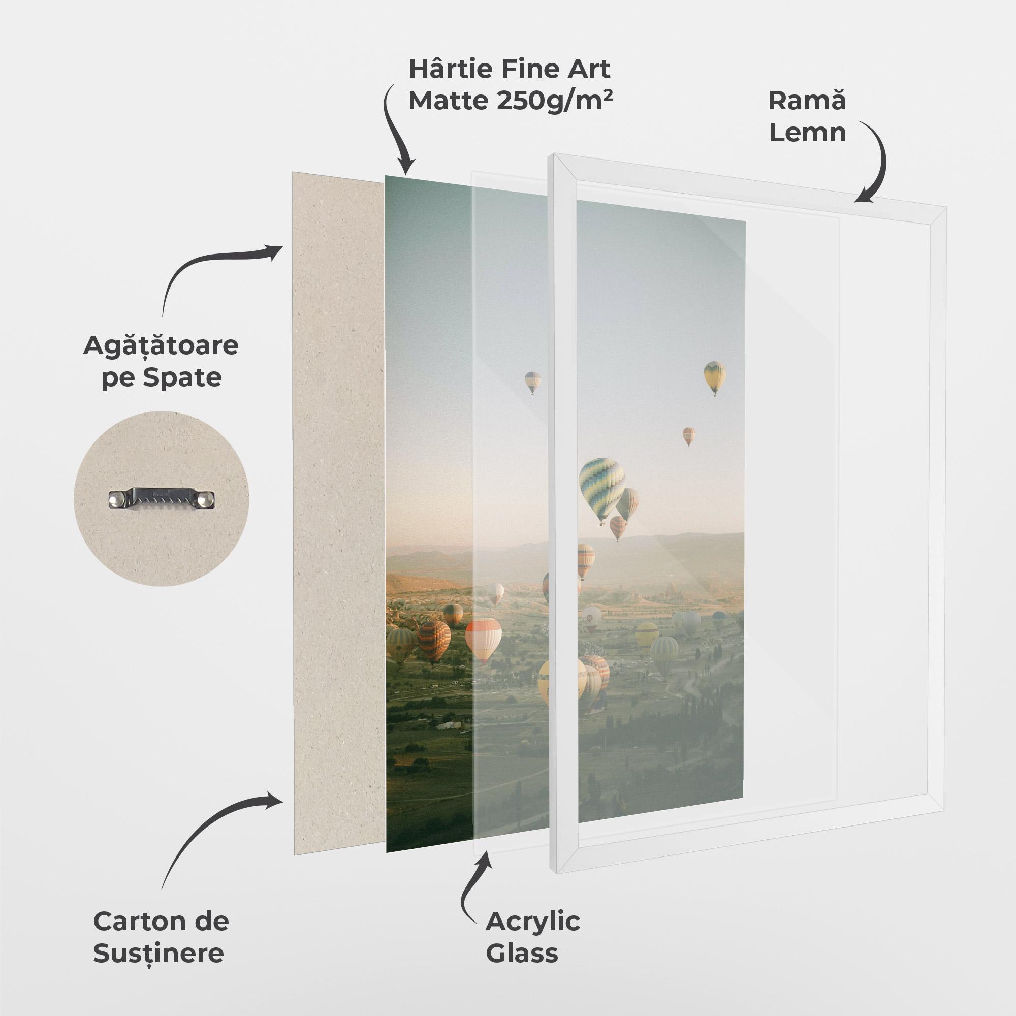 Poster Înrămat Hot Ballons mockup 1