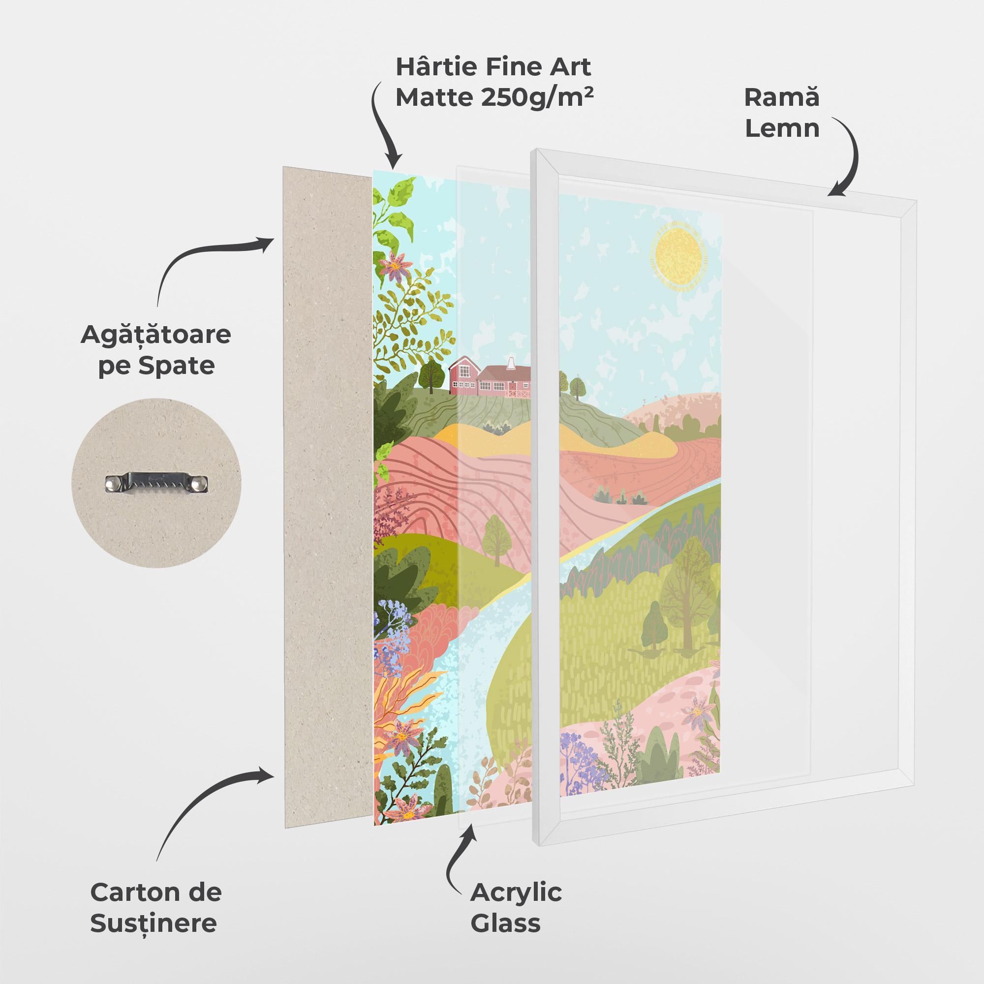 Poster Înrămat Pink House View mockup 1