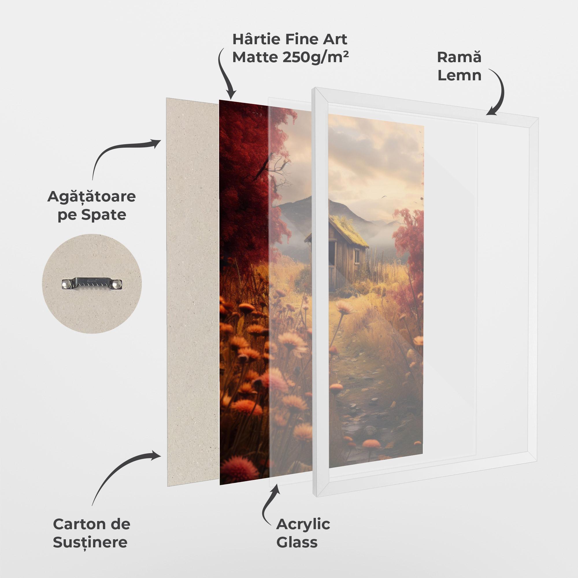 Poster Înrămat Small Cabin Field mockup 1