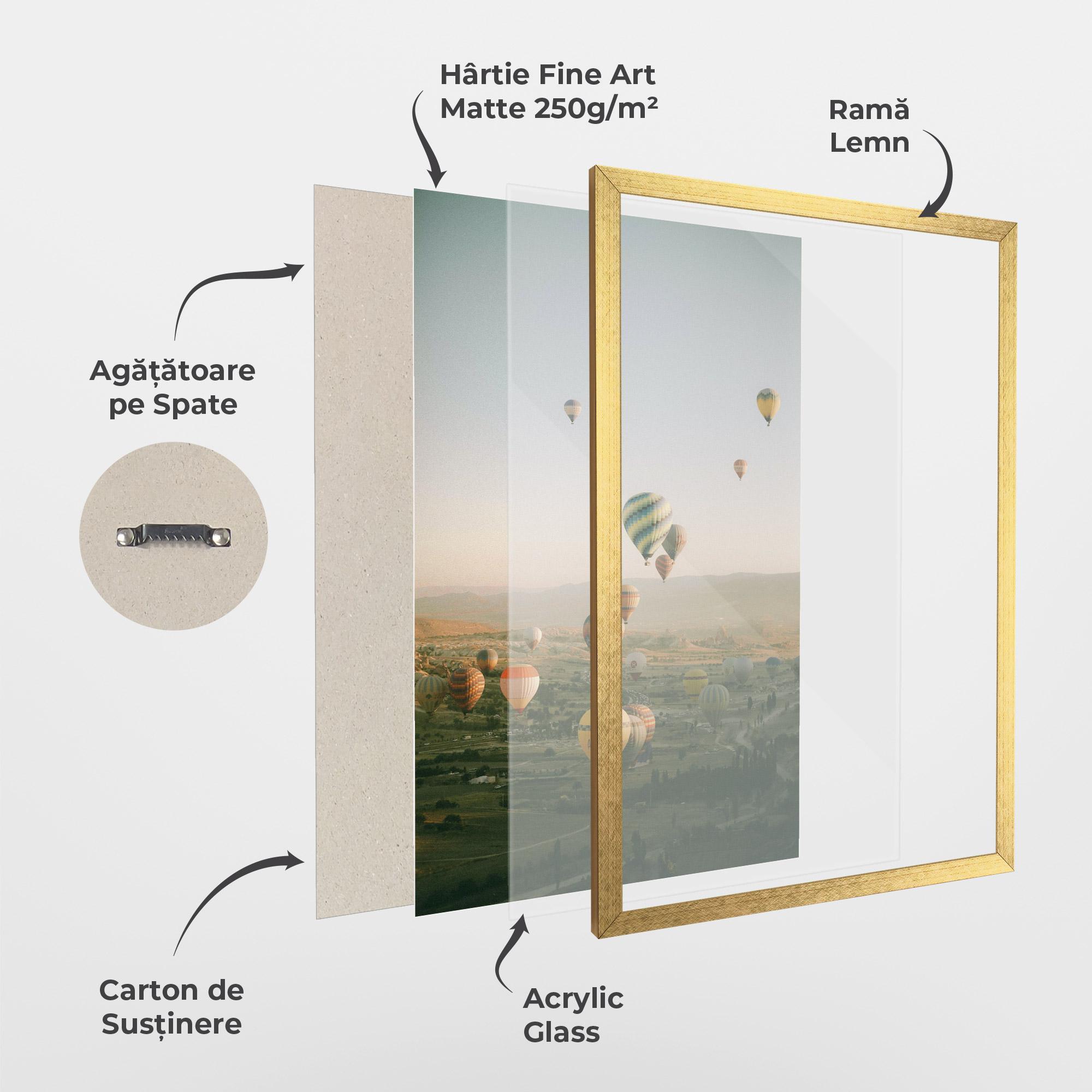 Poster Înrămat Hot Ballons mockup 1