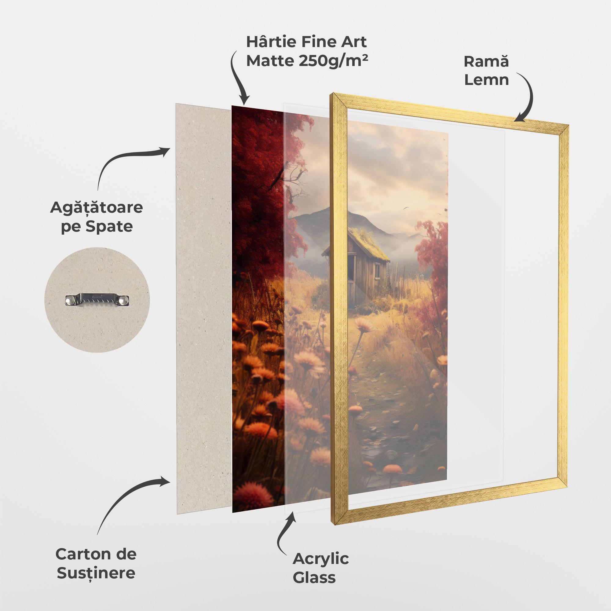 Poster Înrămat Small Cabin Field mockup 1