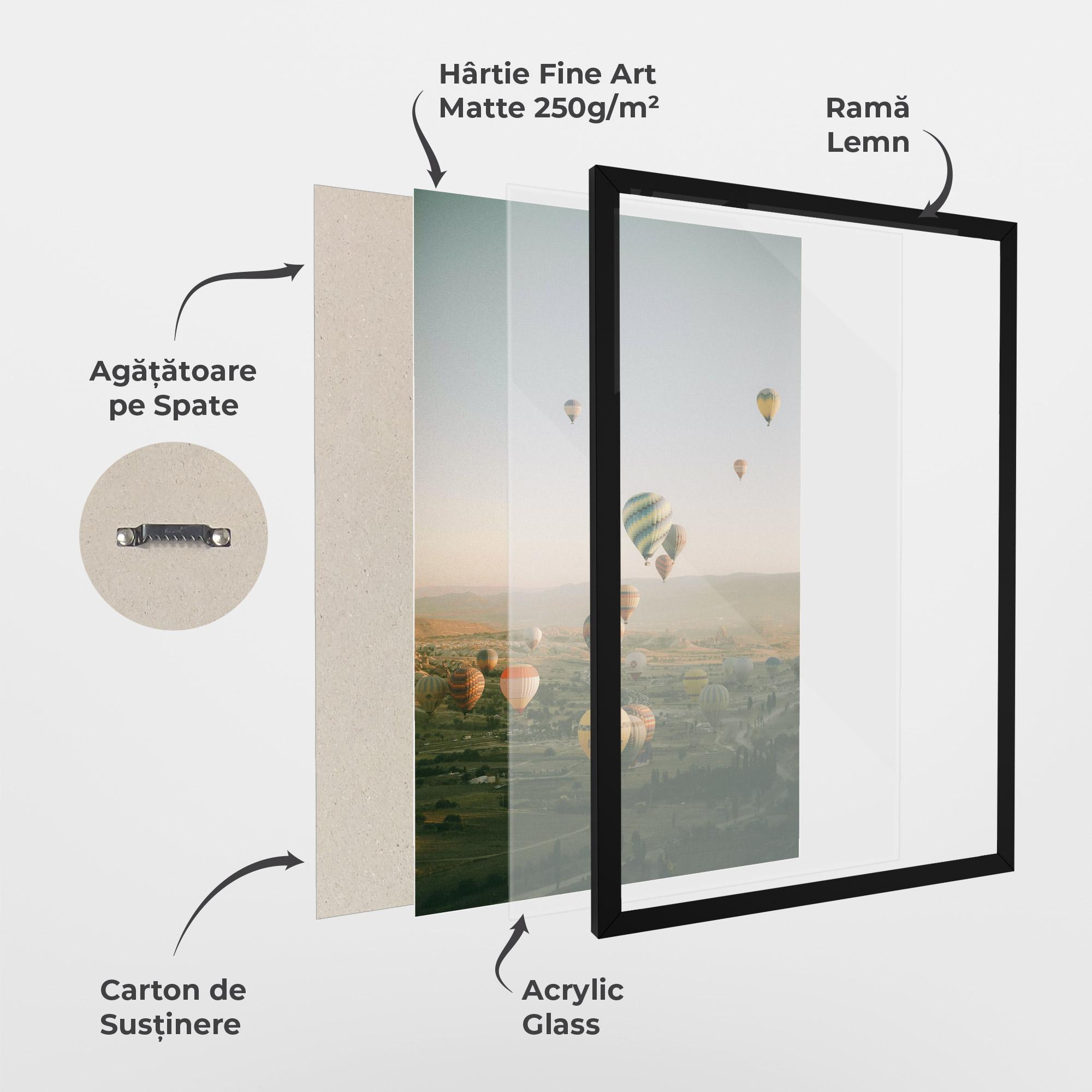 Poster Înrămat Hot Ballons mockup 1