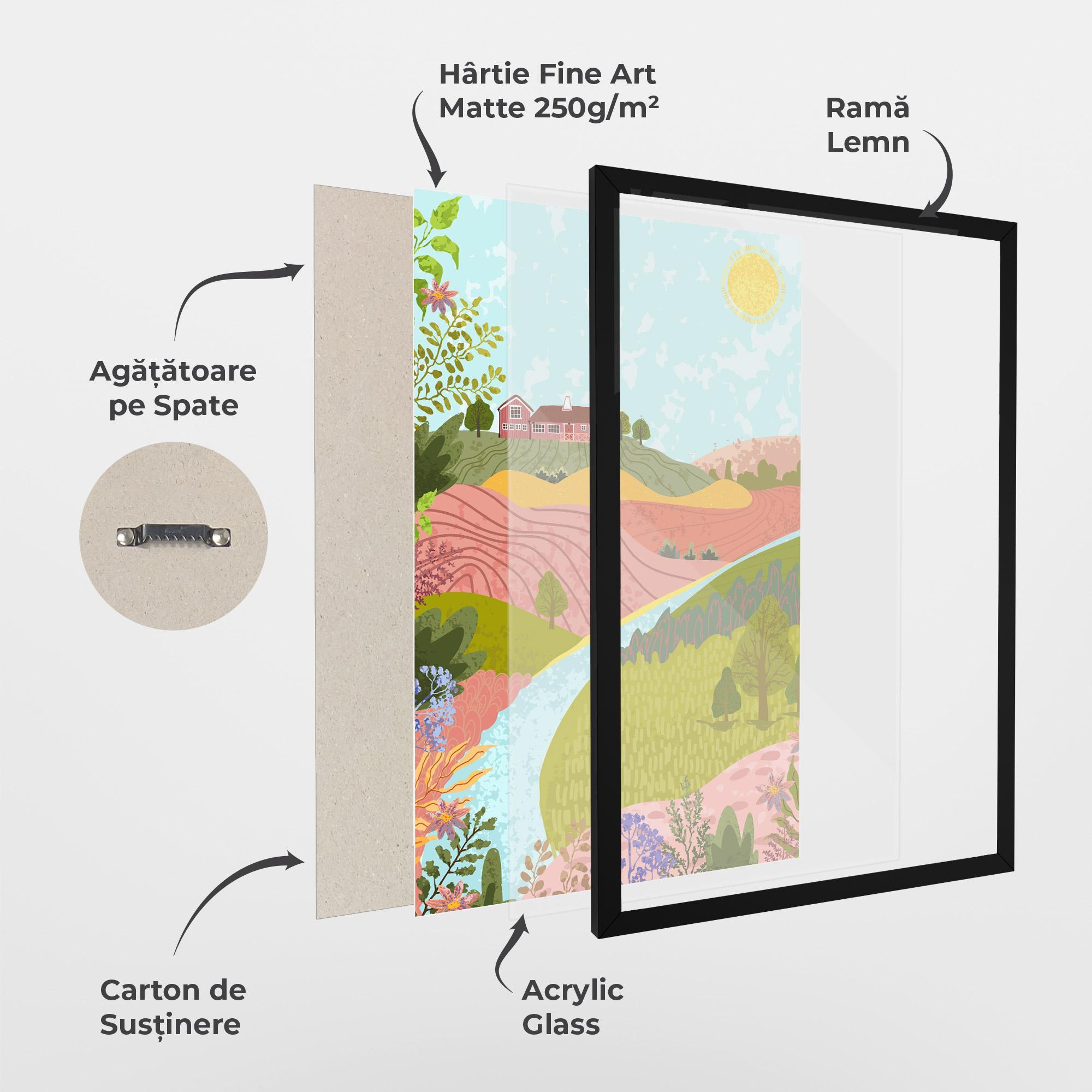 Poster Înrămat Pink House View mockup 1