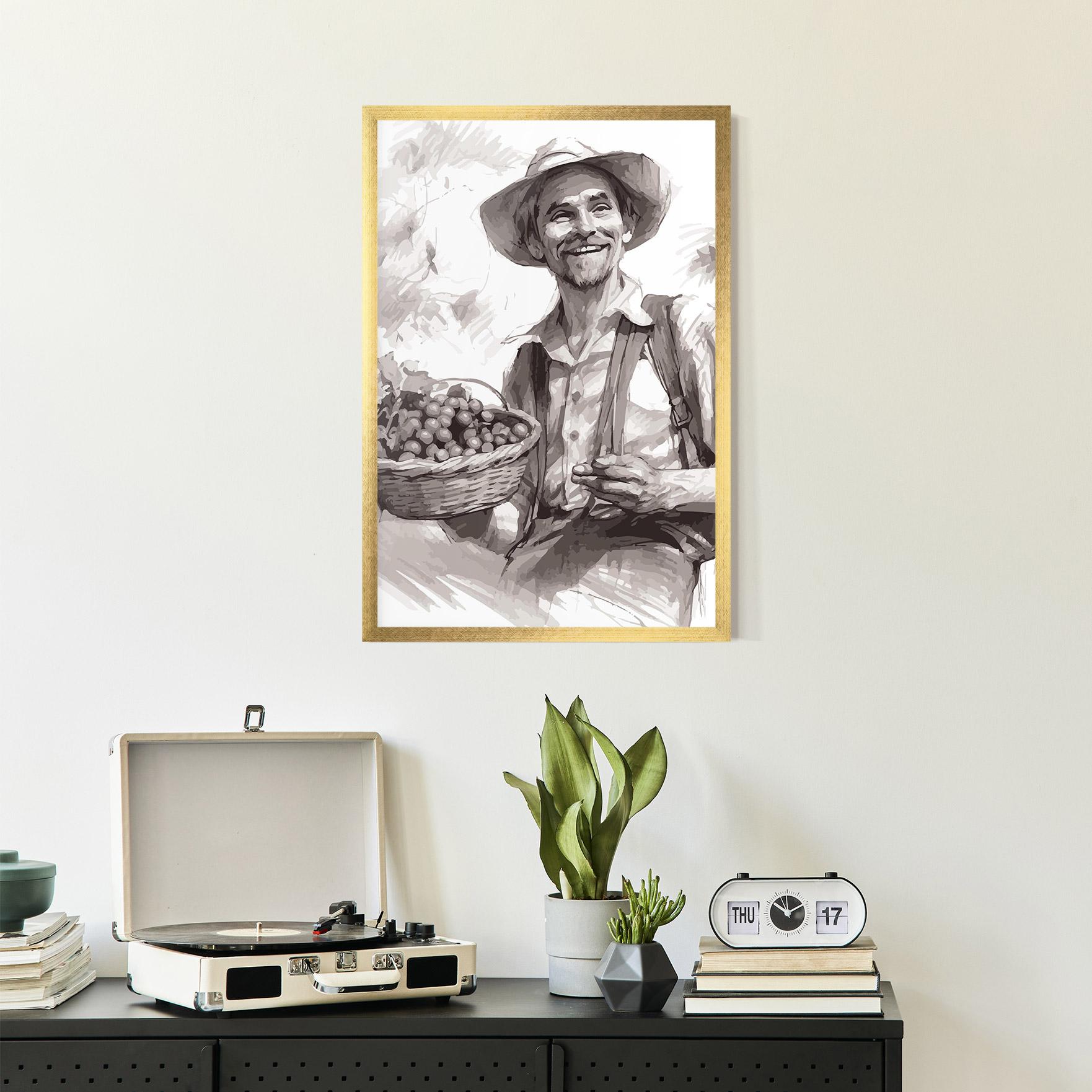 Poster Înrămat Happy Farmer mockup 2