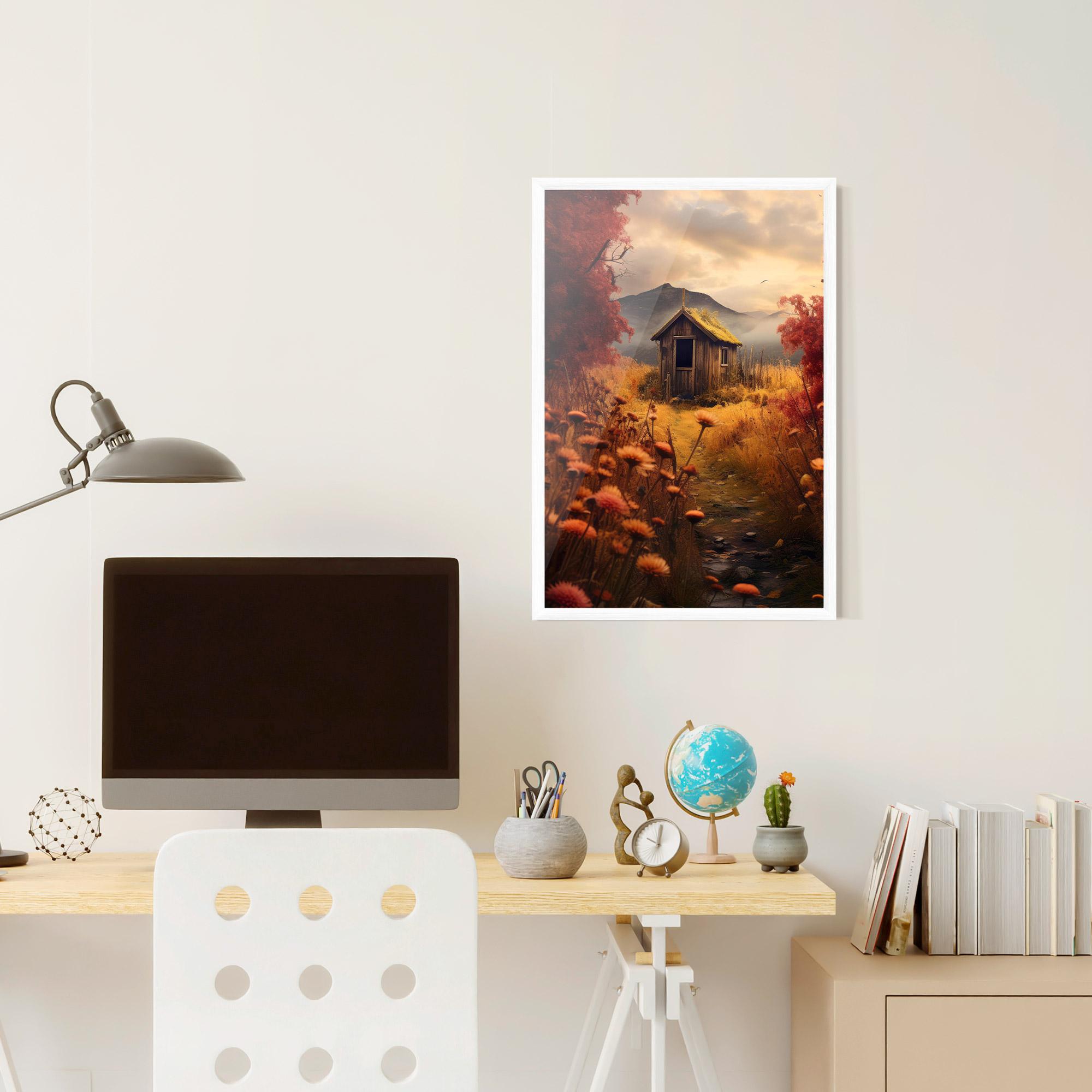 Poster Înrămat Small Cabin Field mockup 6