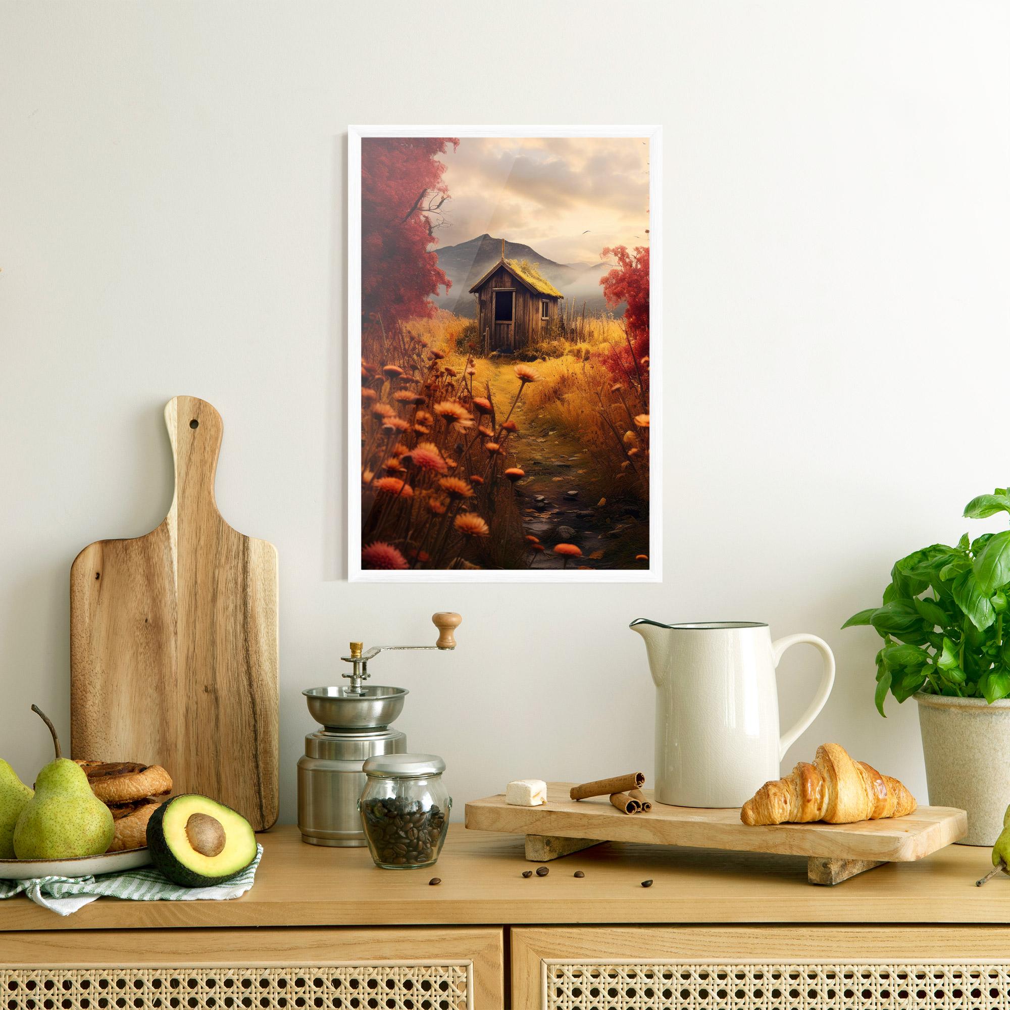 Poster Înrămat Small Cabin Field mockup 8