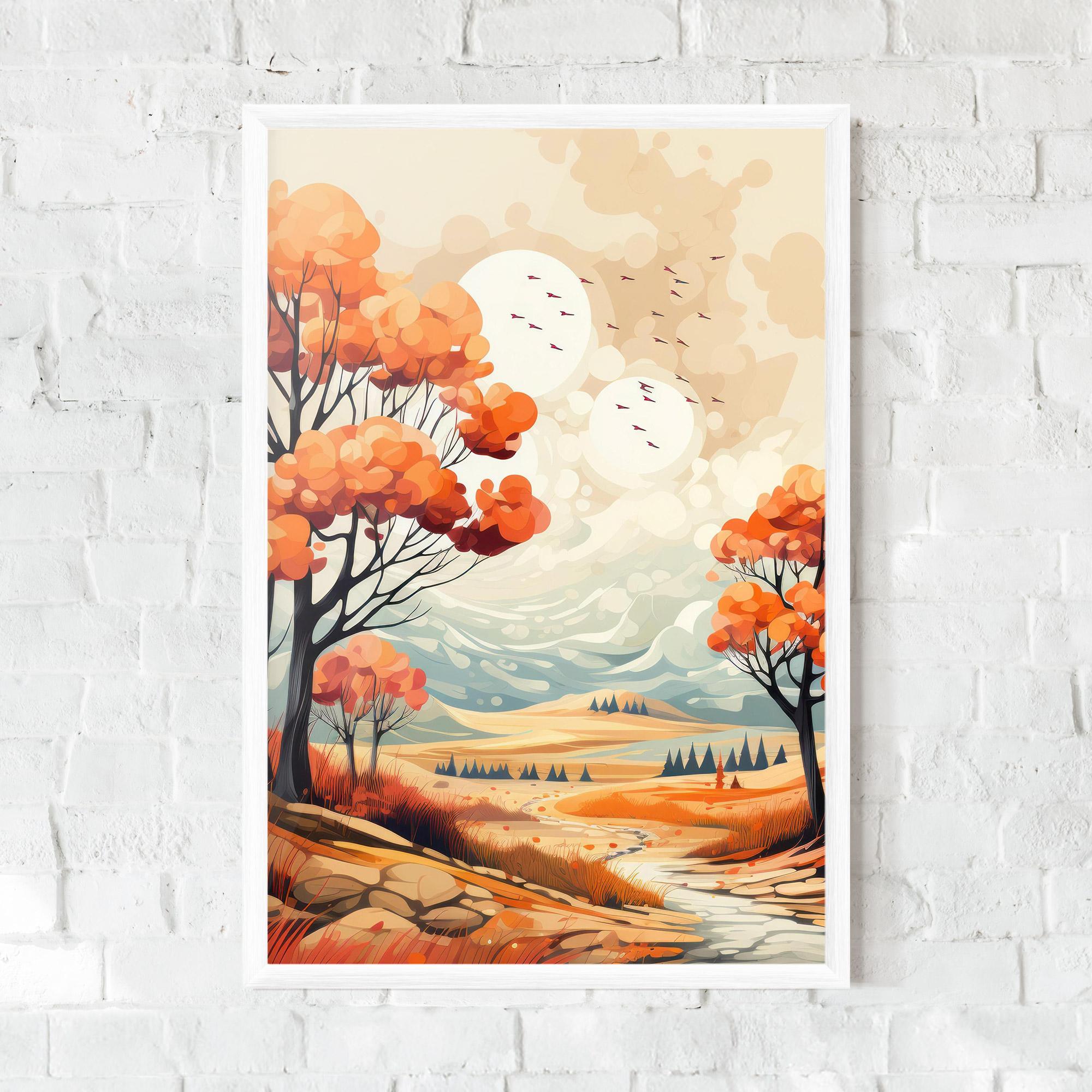 Poster Înrămat Autumn Tree Painting mockup 0