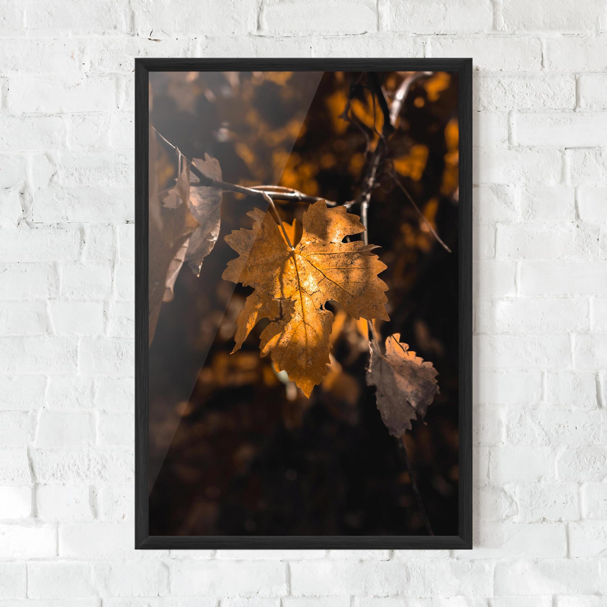 Poster Înrămat Autumn Brown Leaf mockup 0