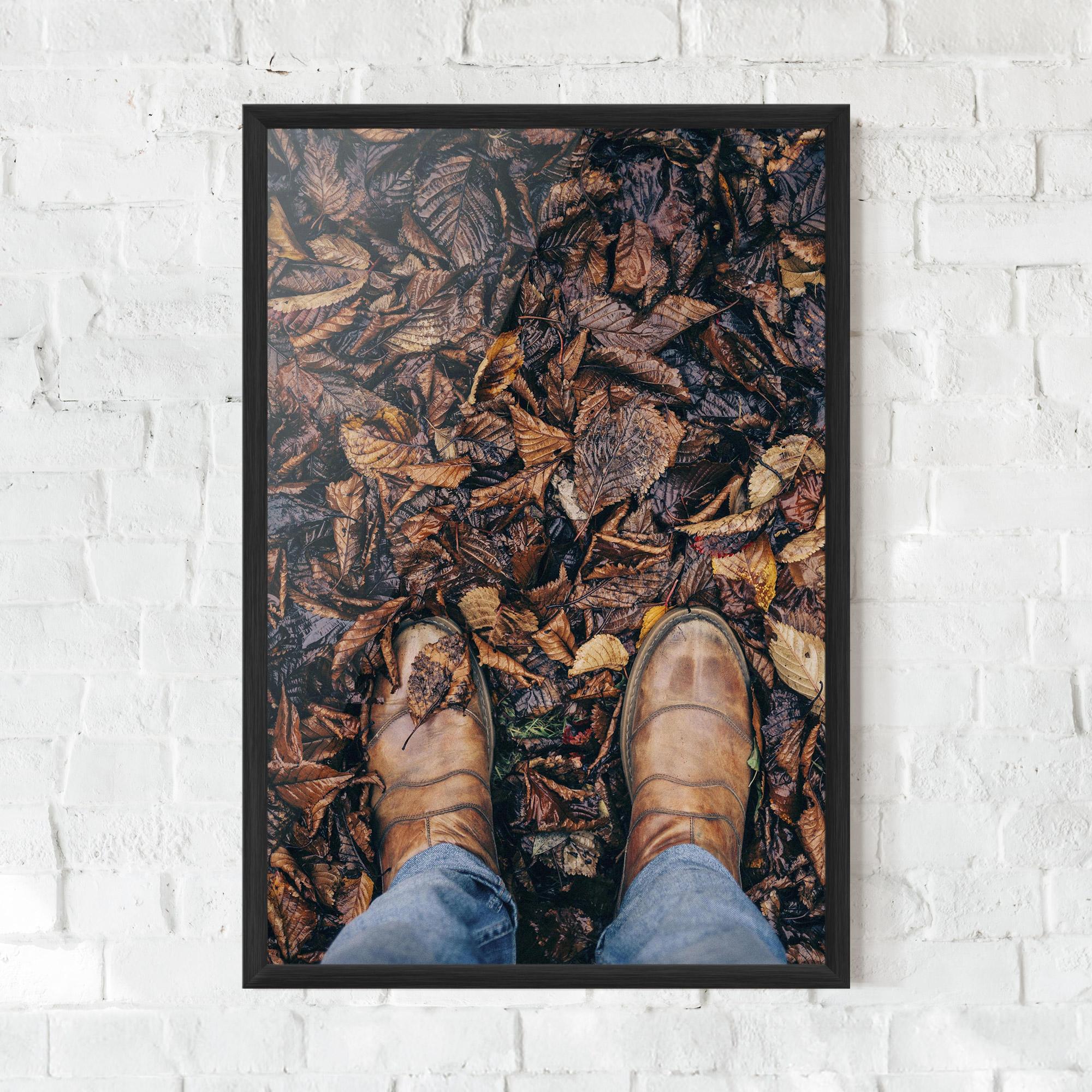 Poster Înrămat Leaves After Rain mockup 0