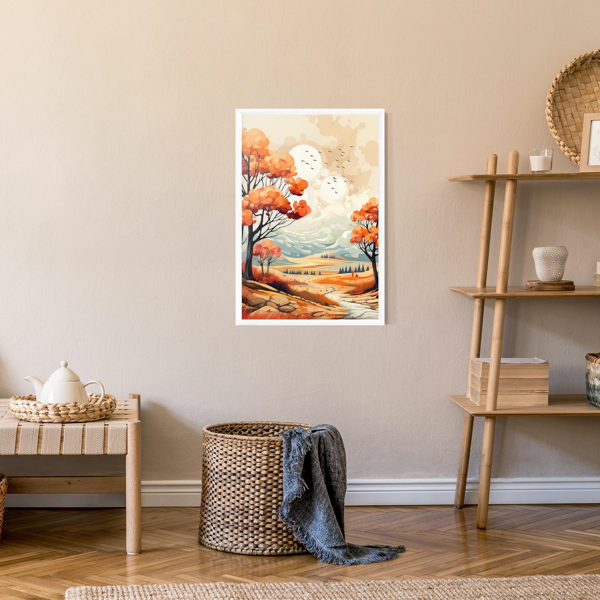 Poster Înrămat Autumn Tree Painting mockup 9