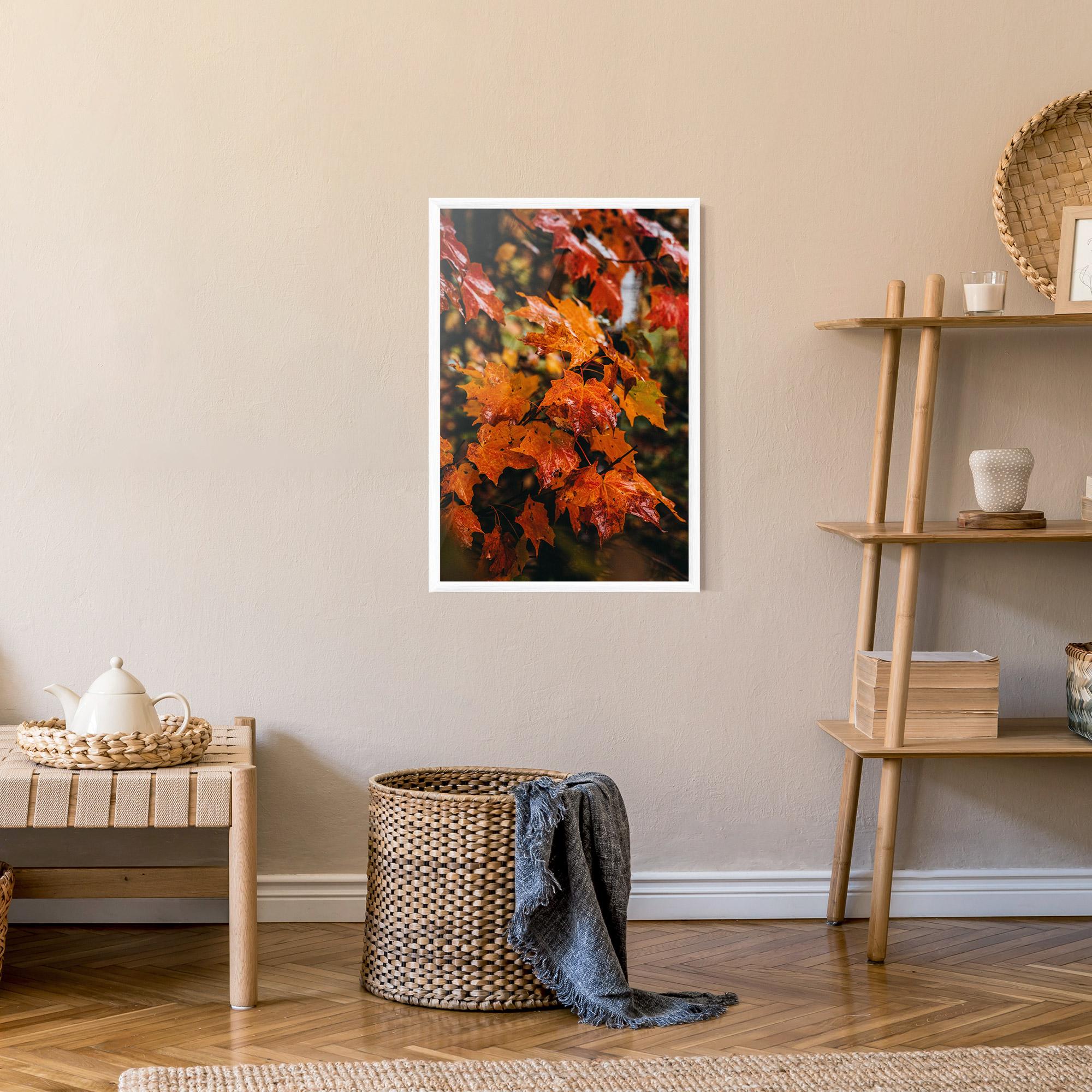 Poster Înrămat Orange Autumn Leaves mockup 9