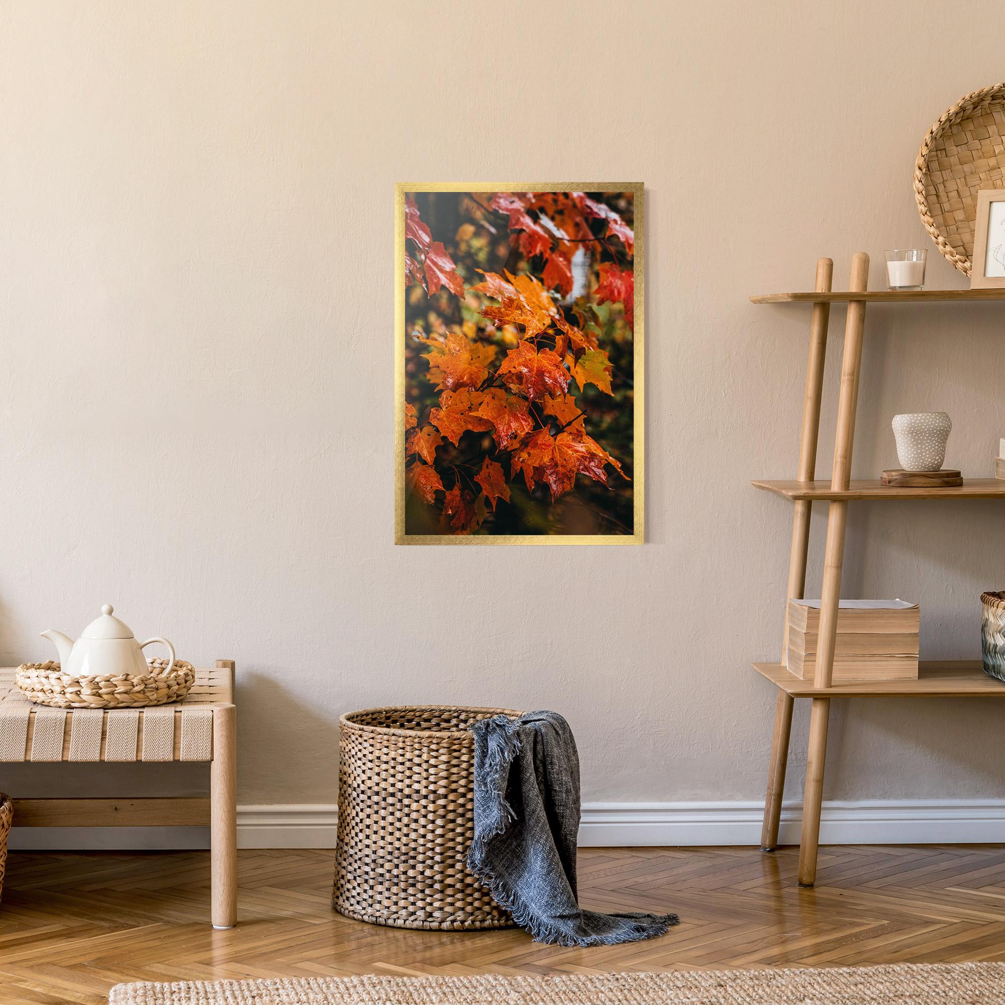 Poster Înrămat Orange Autumn Leaves mockup 9