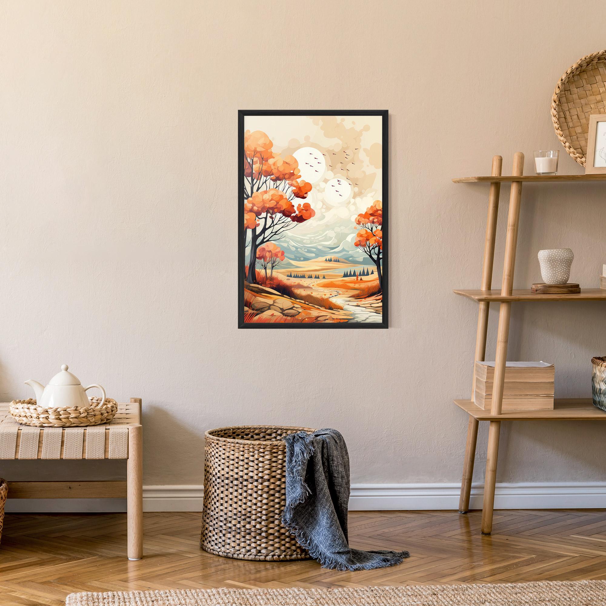 Poster Înrămat Autumn Tree Painting mockup 9