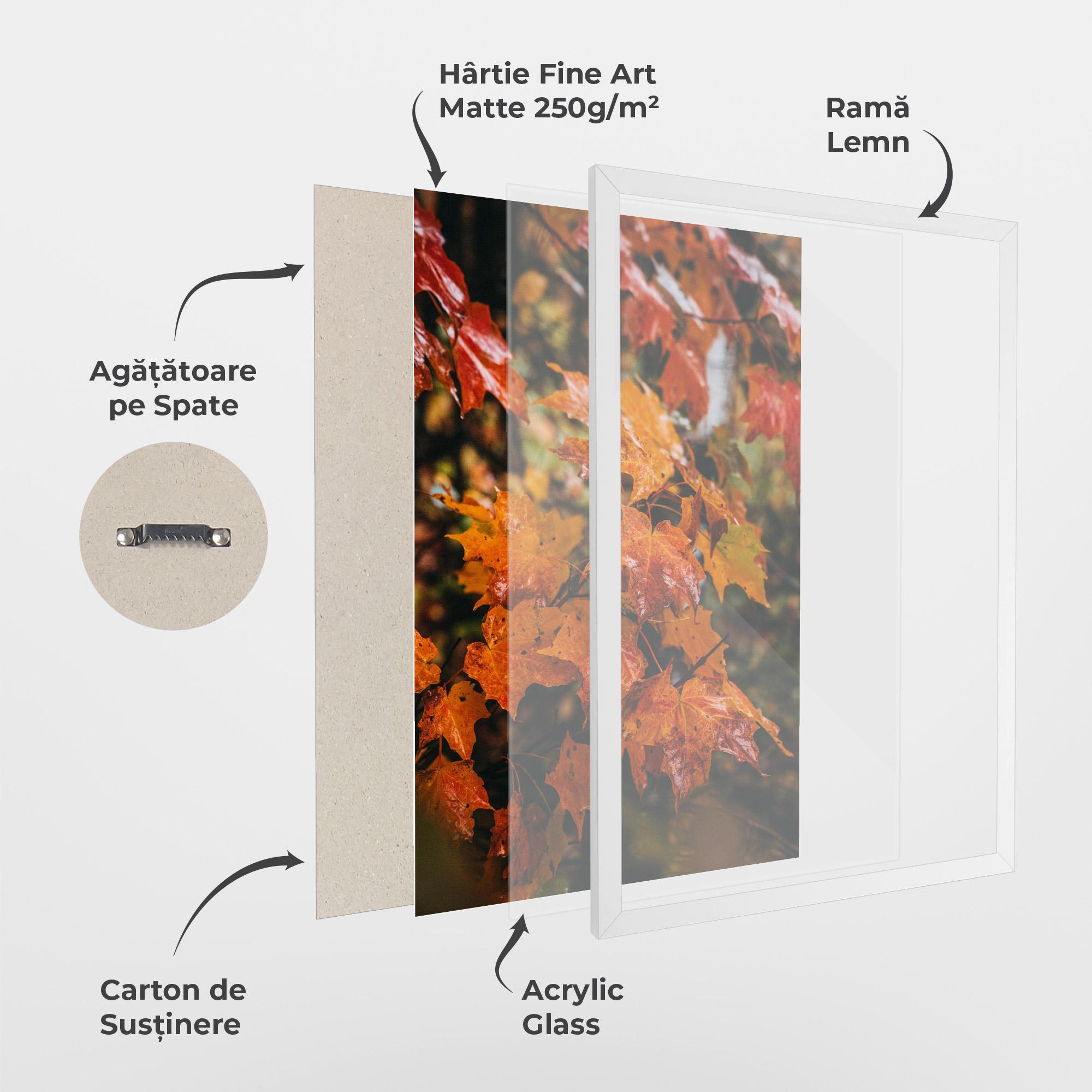 Poster Înrămat Orange Autumn Leaves mockup 1