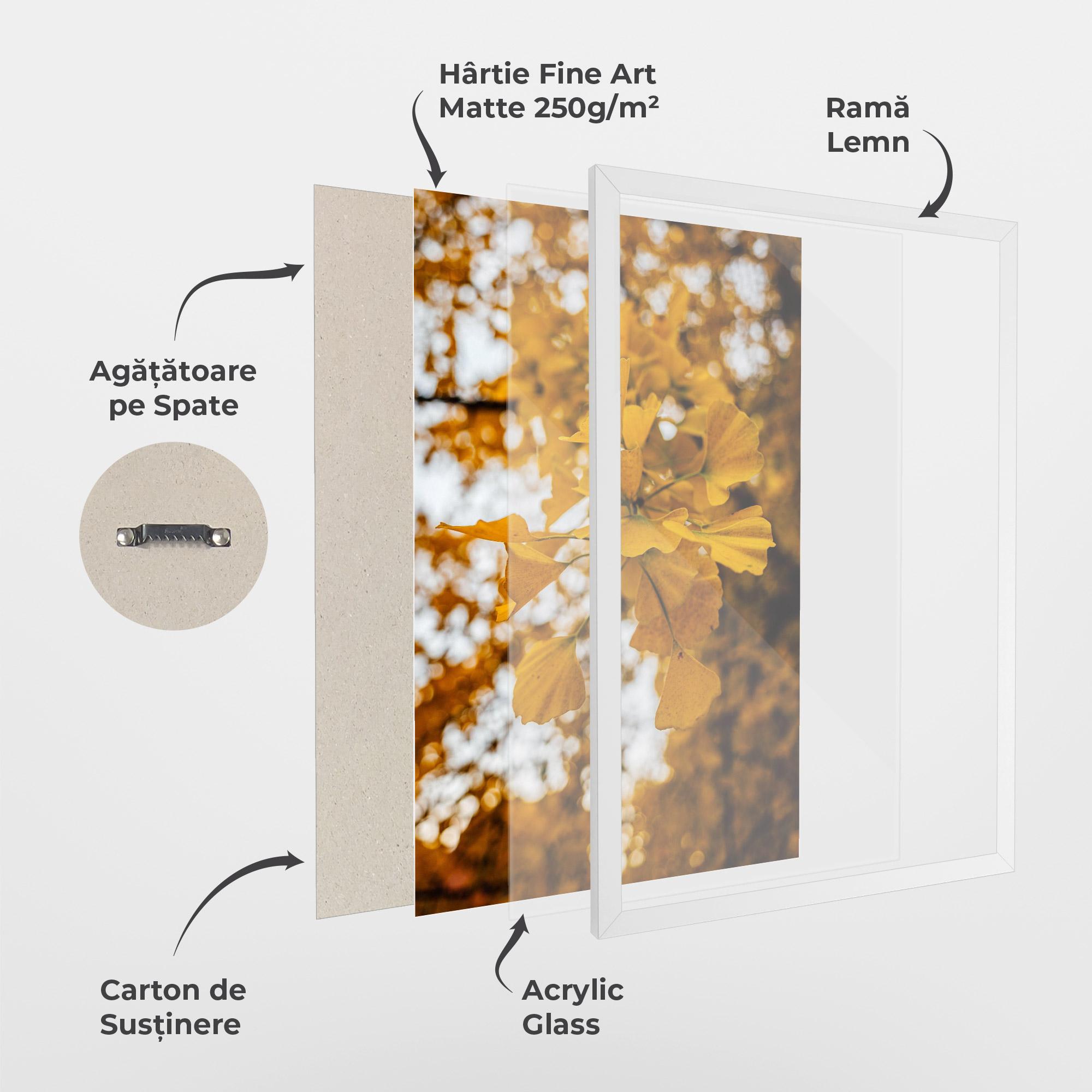 Poster Înrămat Strong Yellow Leaves mockup 1
