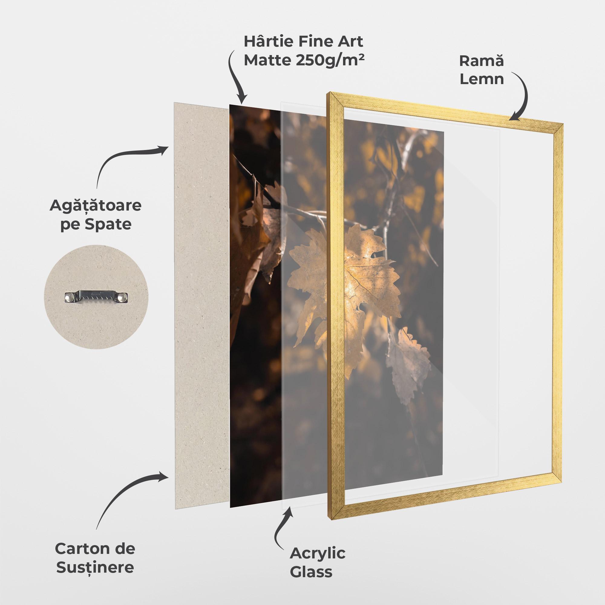 Poster Înrămat Autumn Brown Leaf mockup 1