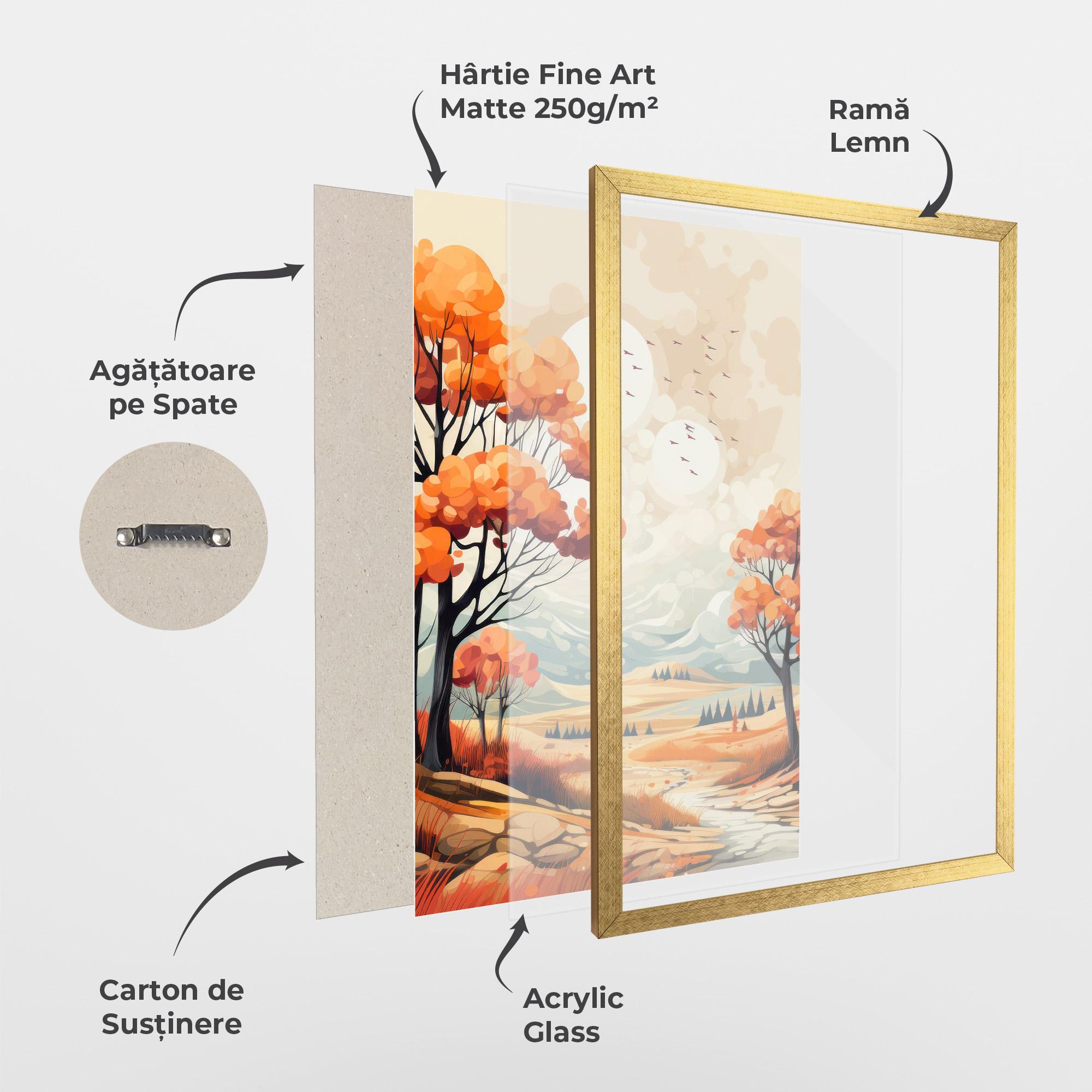 Poster Înrămat Autumn Tree Painting mockup 1