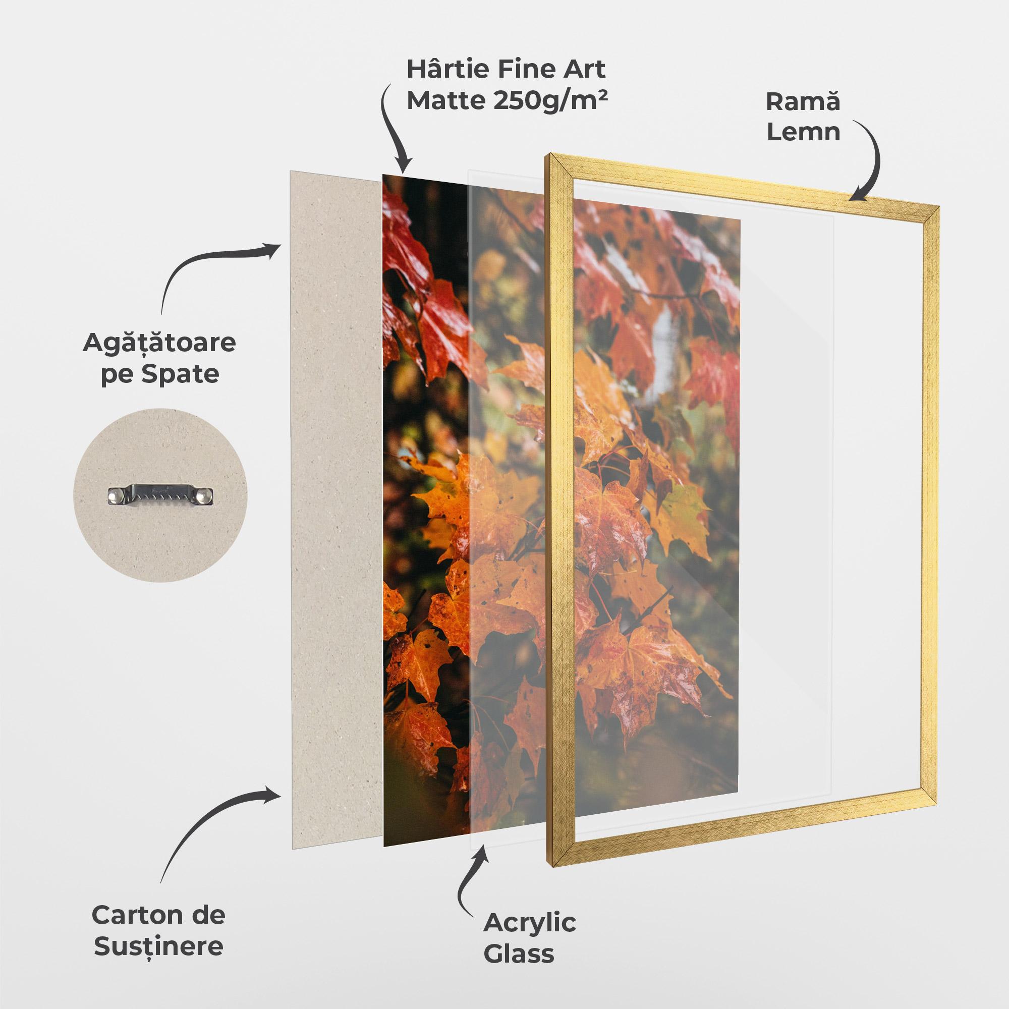 Poster Înrămat Orange Autumn Leaves mockup 1