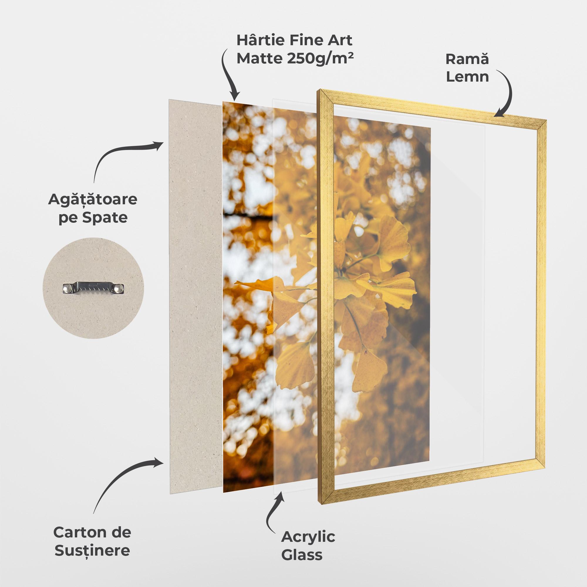 Poster Înrămat Strong Yellow Leaves mockup 1