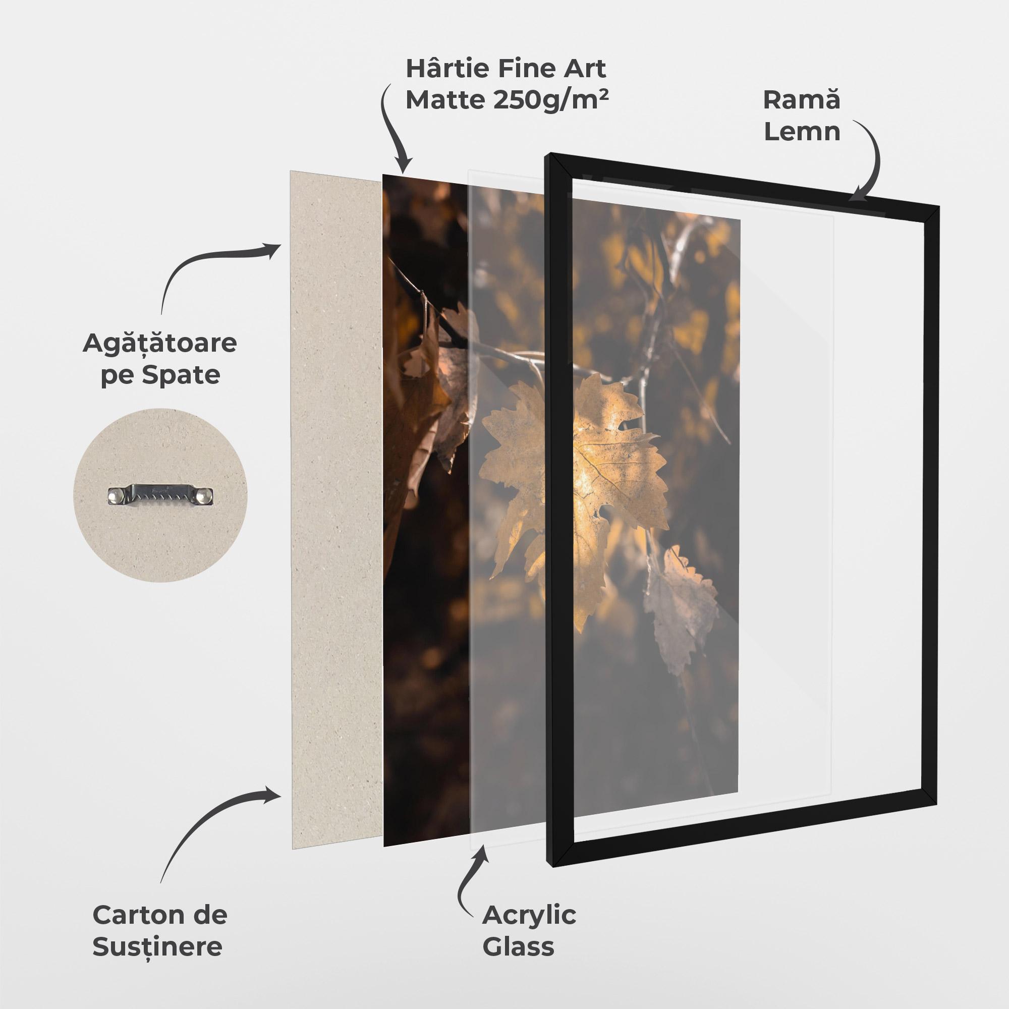 Poster Înrămat Autumn Brown Leaf mockup 1