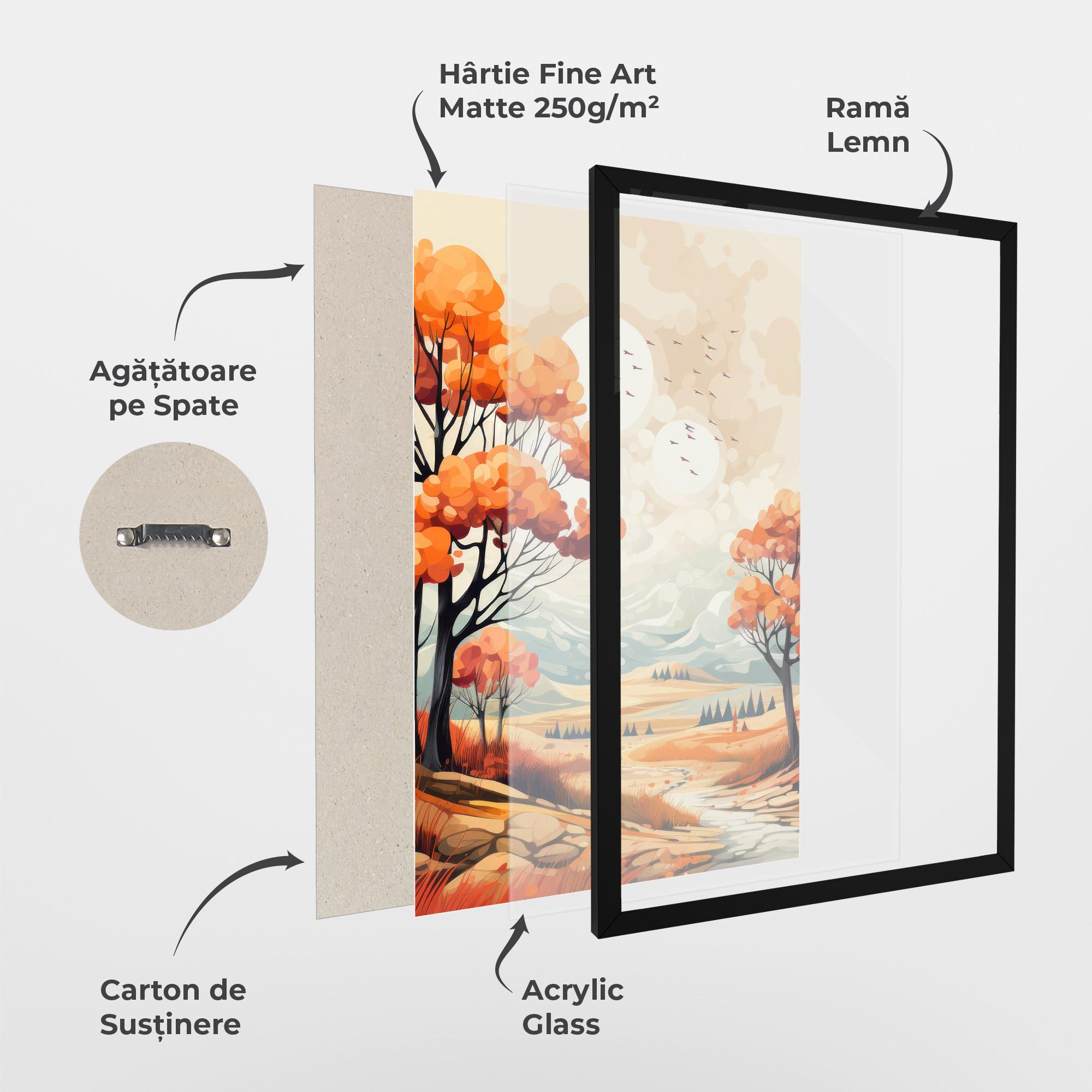 Poster Înrămat Autumn Tree Painting mockup 1