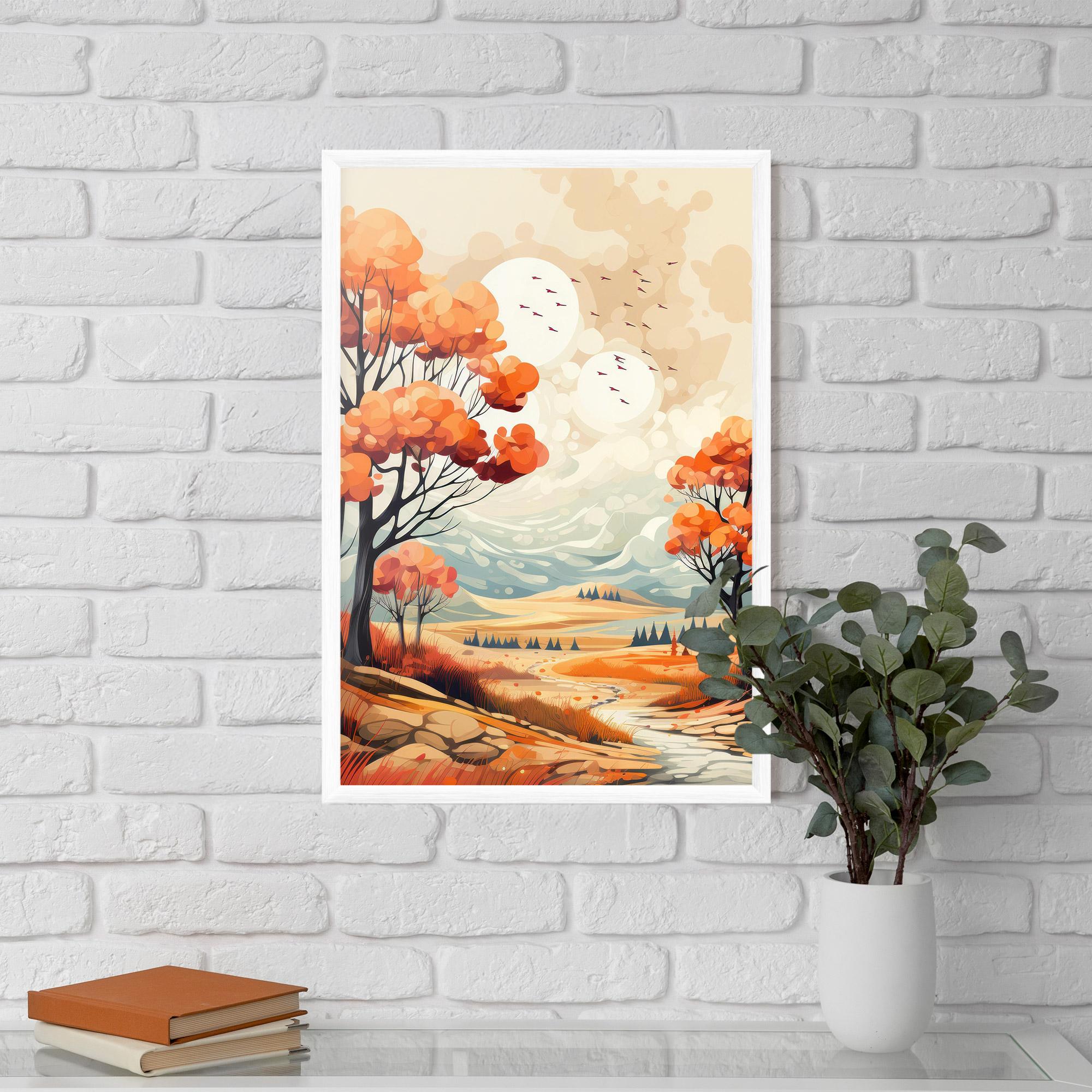 Poster Înrămat Autumn Tree Painting mockup 5
