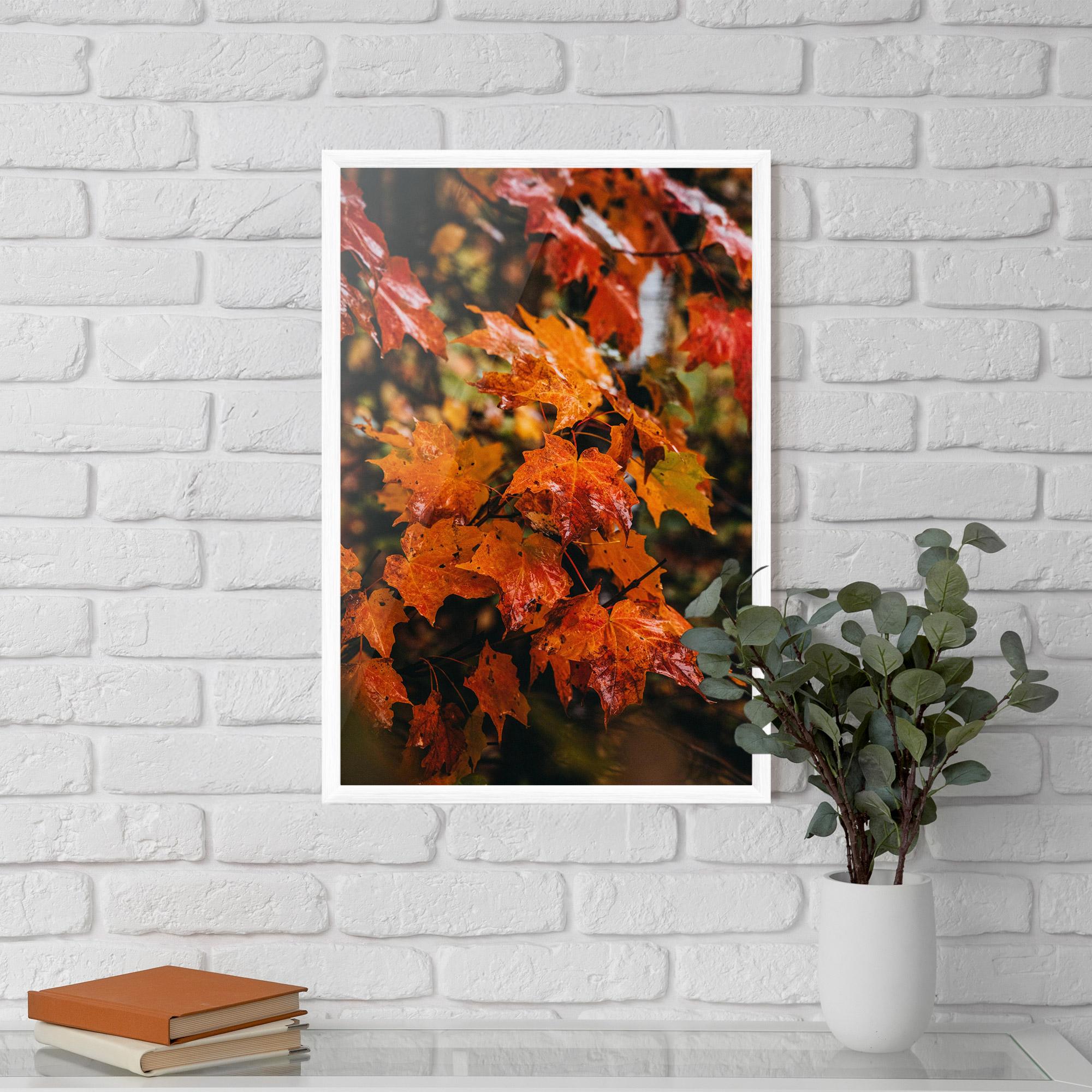 Poster Înrămat Orange Autumn Leaves mockup 5