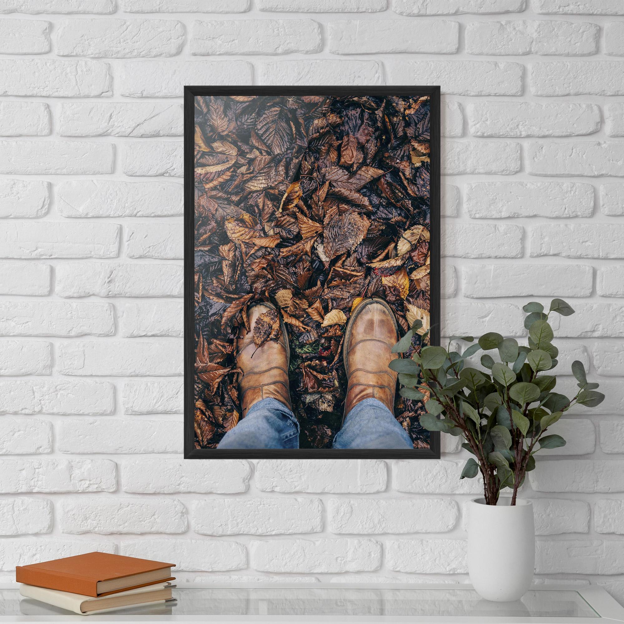 Poster Înrămat Leaves After Rain mockup 5