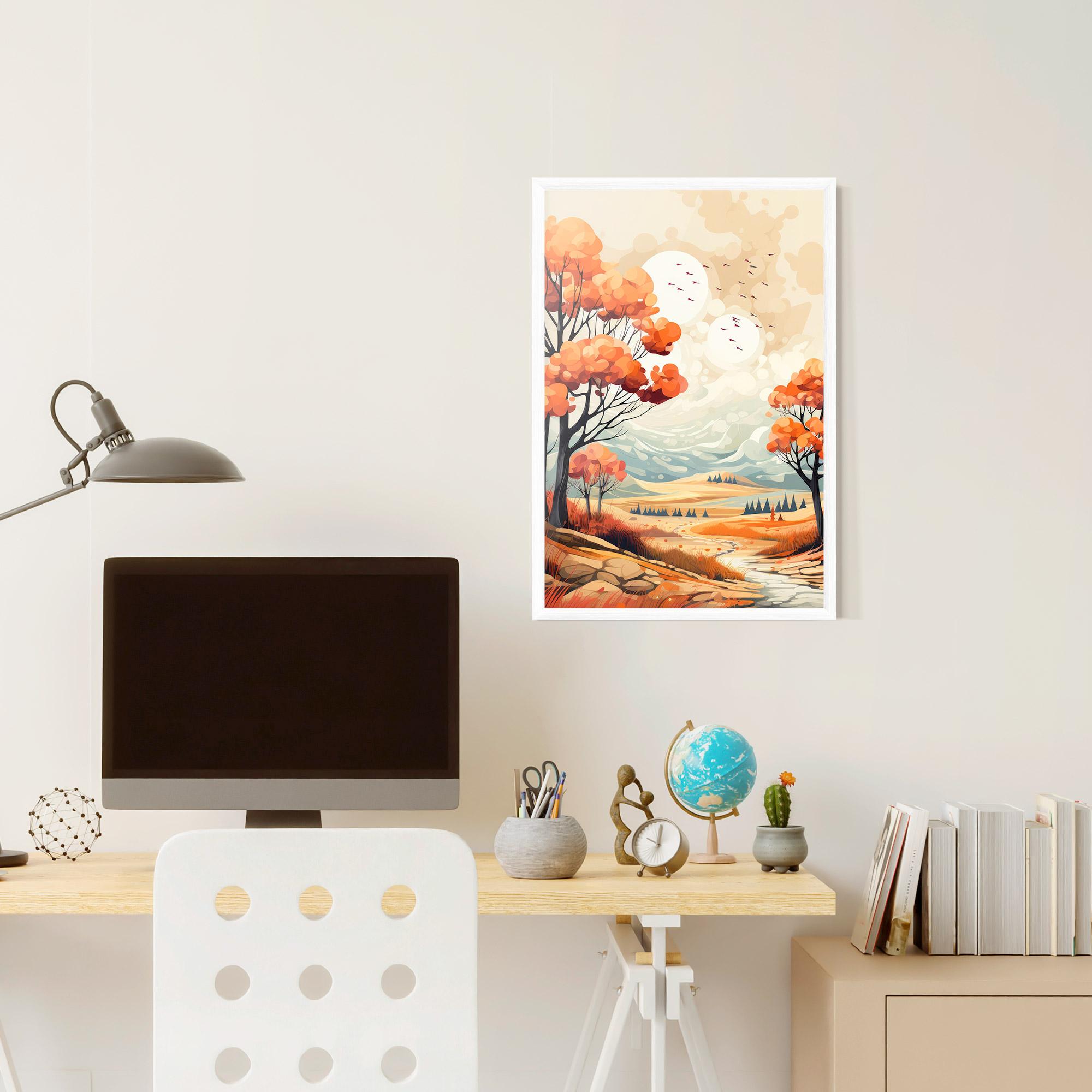 Poster Înrămat Autumn Tree Painting mockup 6