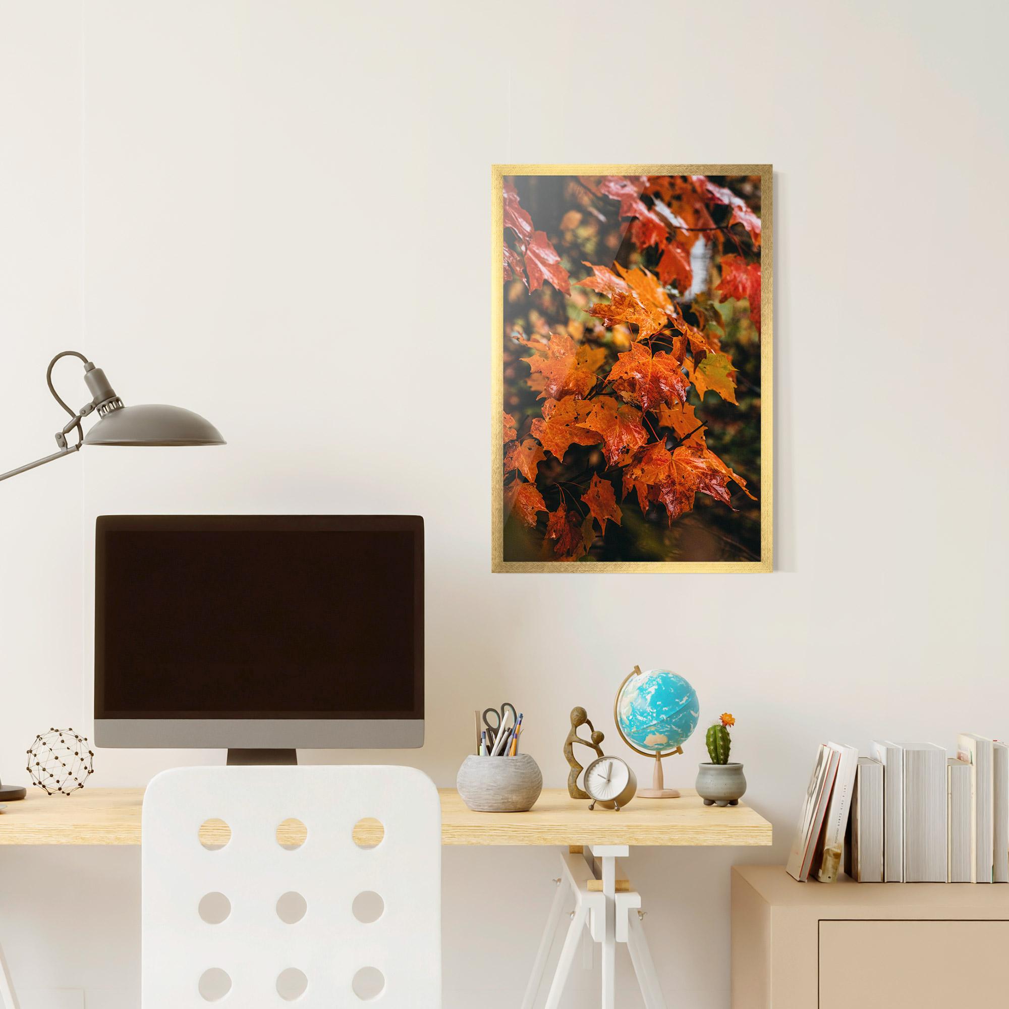 Poster Înrămat Orange Autumn Leaves mockup 6