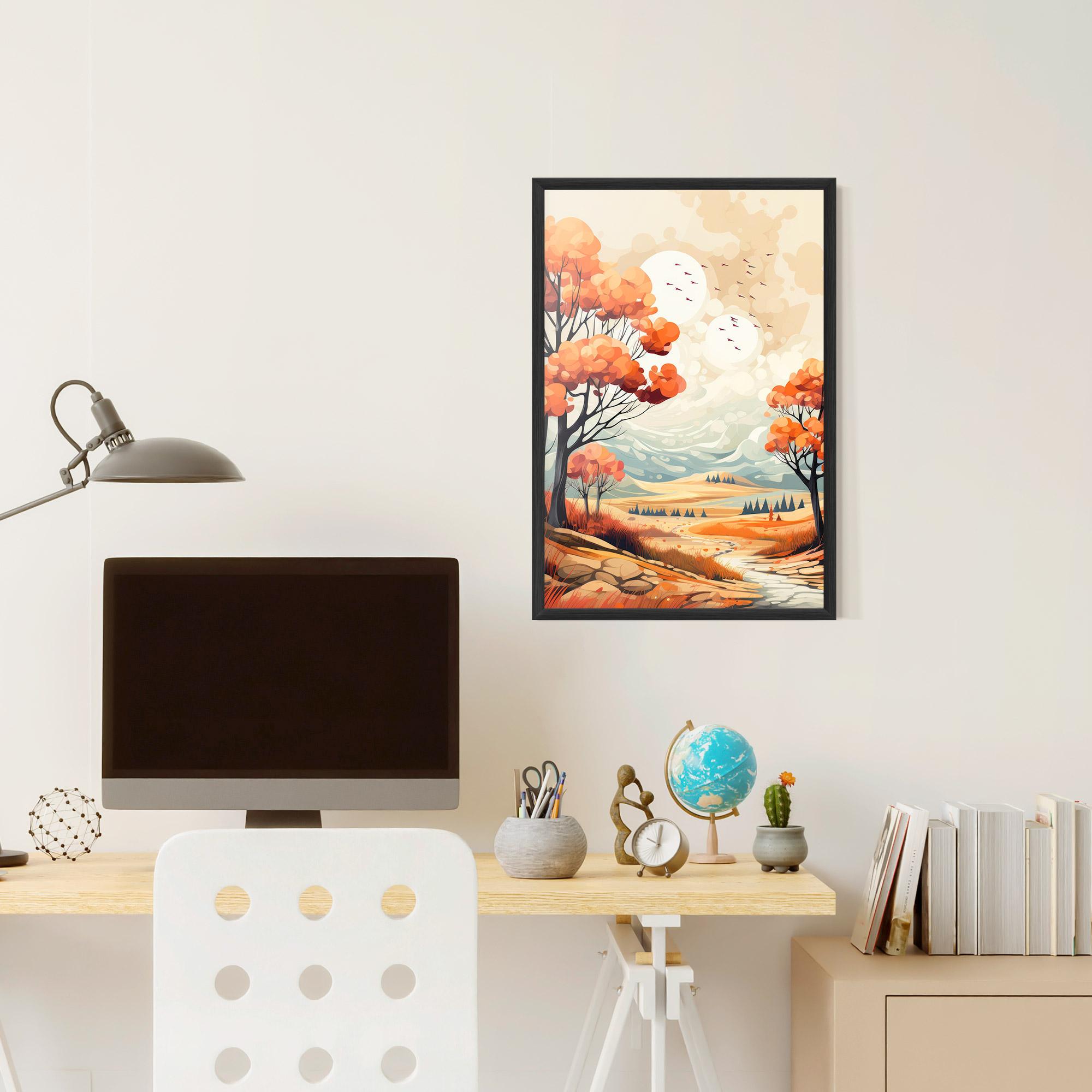 Poster Înrămat Autumn Tree Painting mockup 6