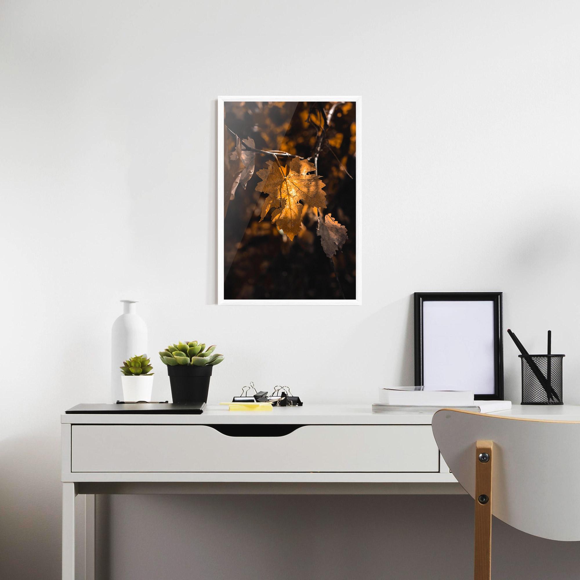 Poster Înrămat Autumn Brown Leaf mockup 7