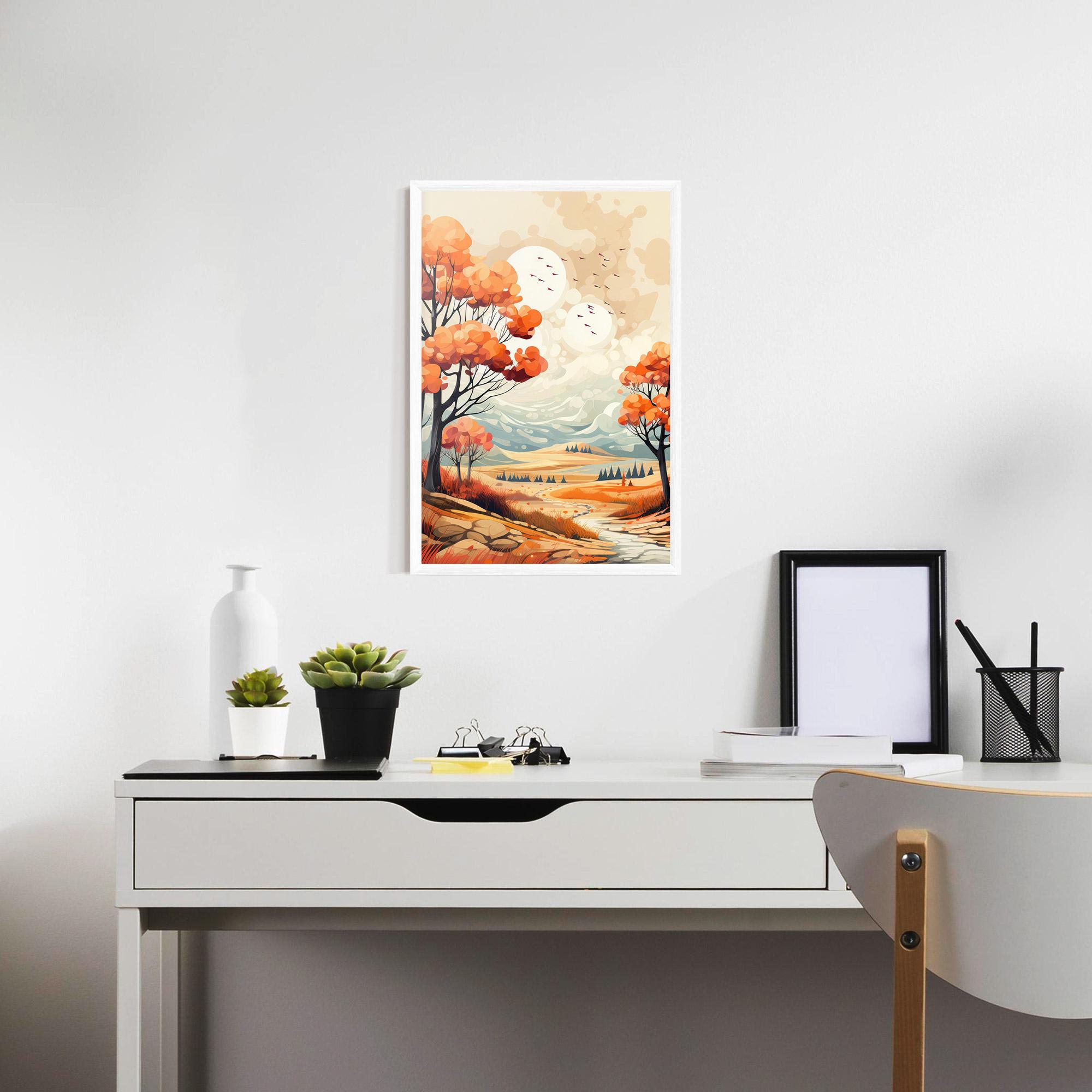 Poster Înrămat Autumn Tree Painting mockup 7