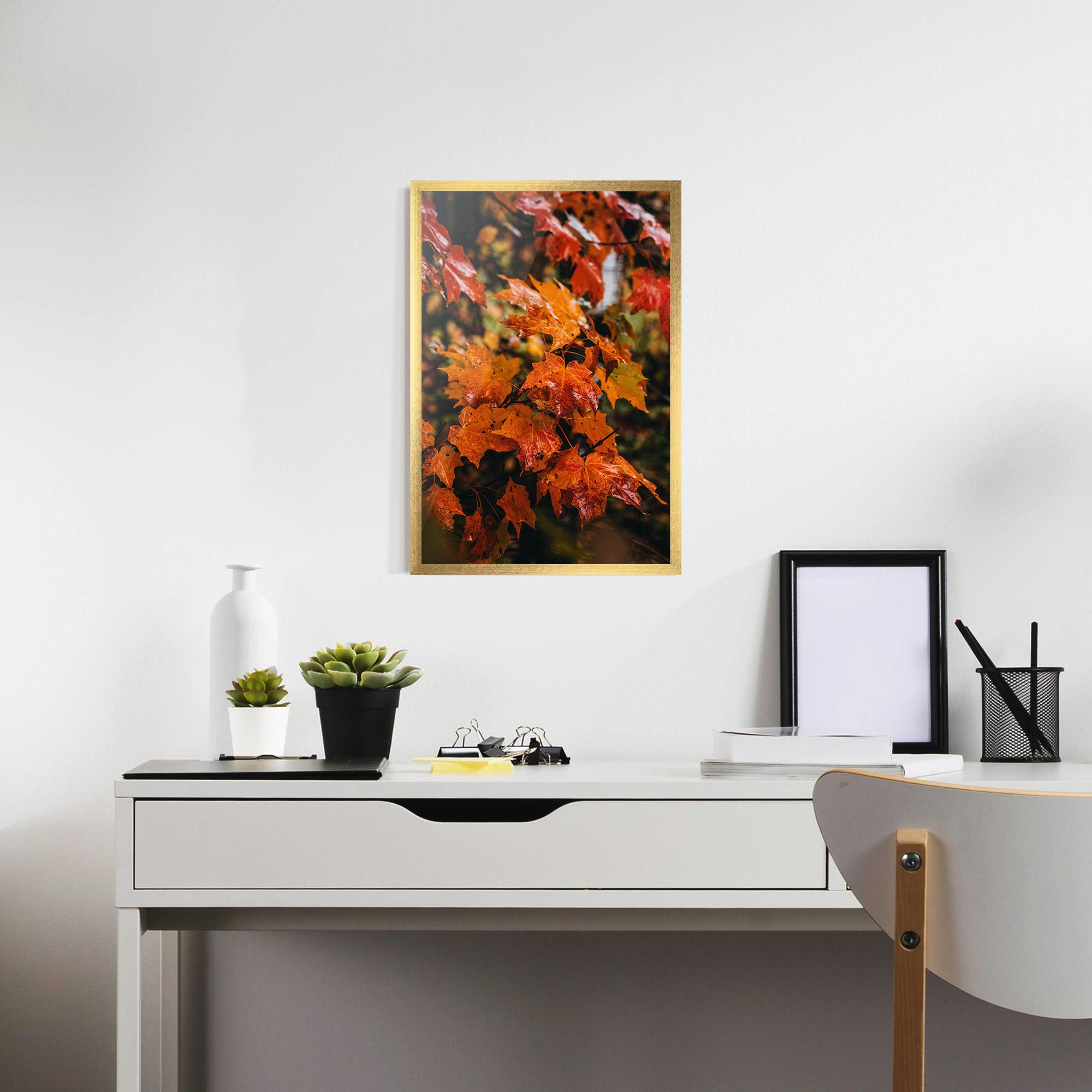 Poster Înrămat Orange Autumn Leaves mockup 7