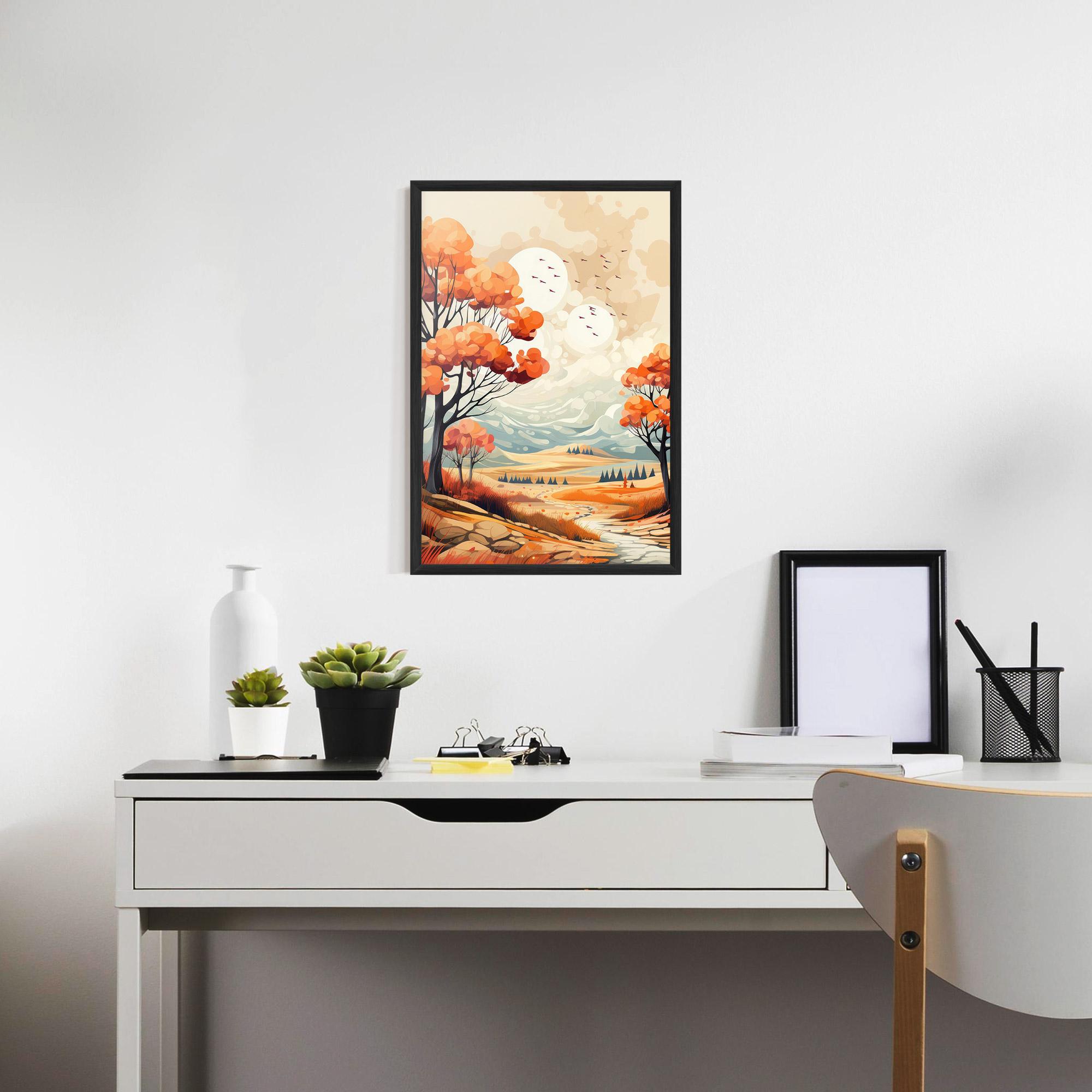 Poster Înrămat Autumn Tree Painting mockup 7