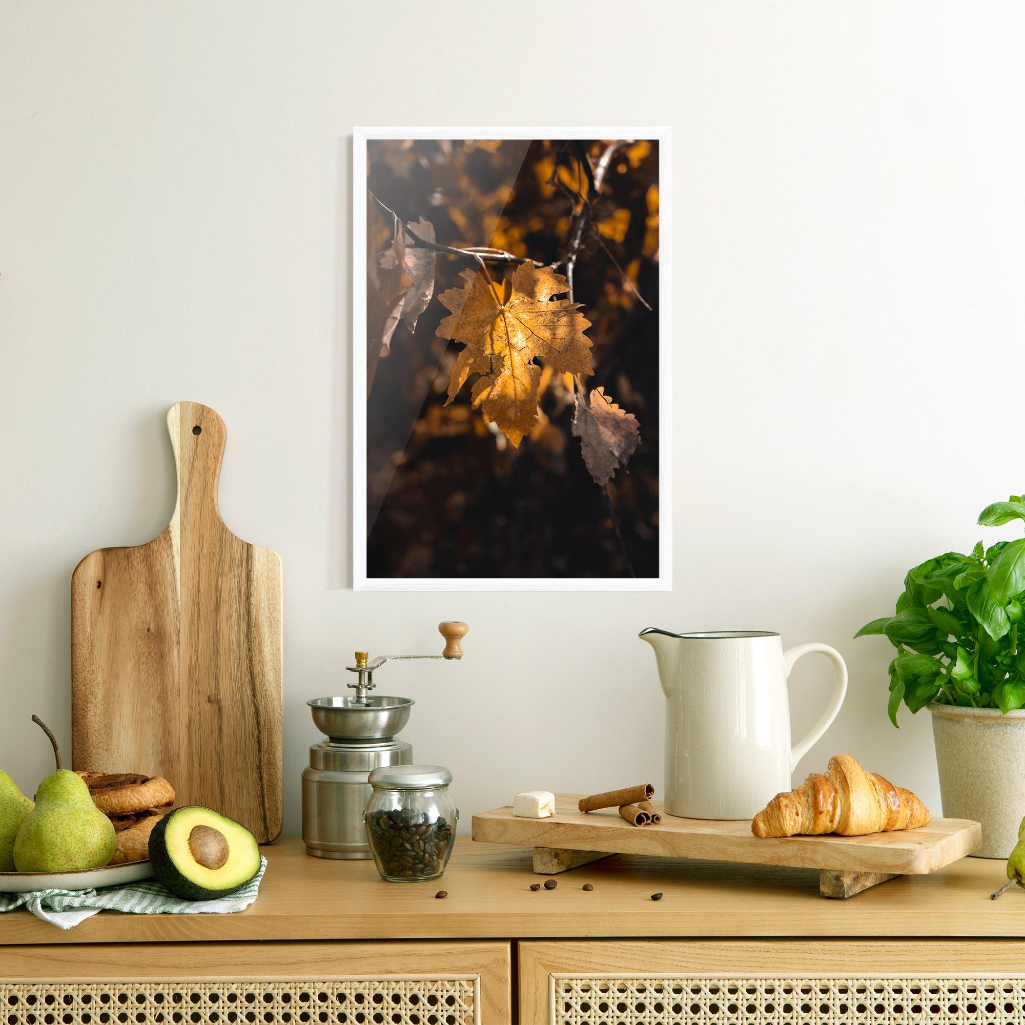 Poster Înrămat Autumn Brown Leaf mockup 8