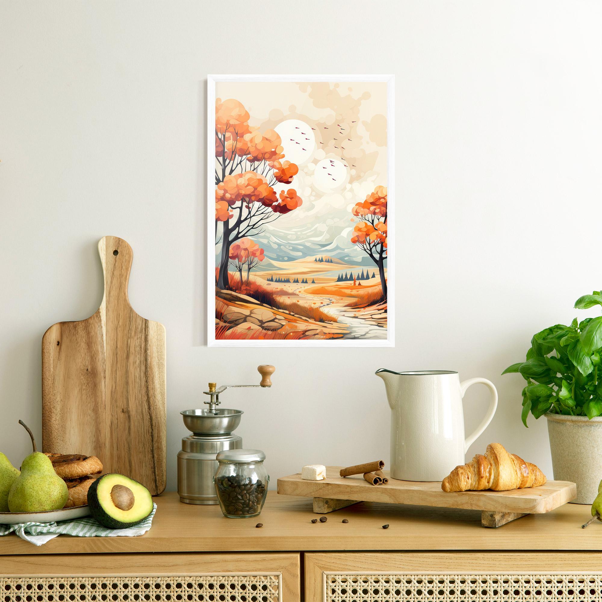 Poster Înrămat Autumn Tree Painting mockup 8