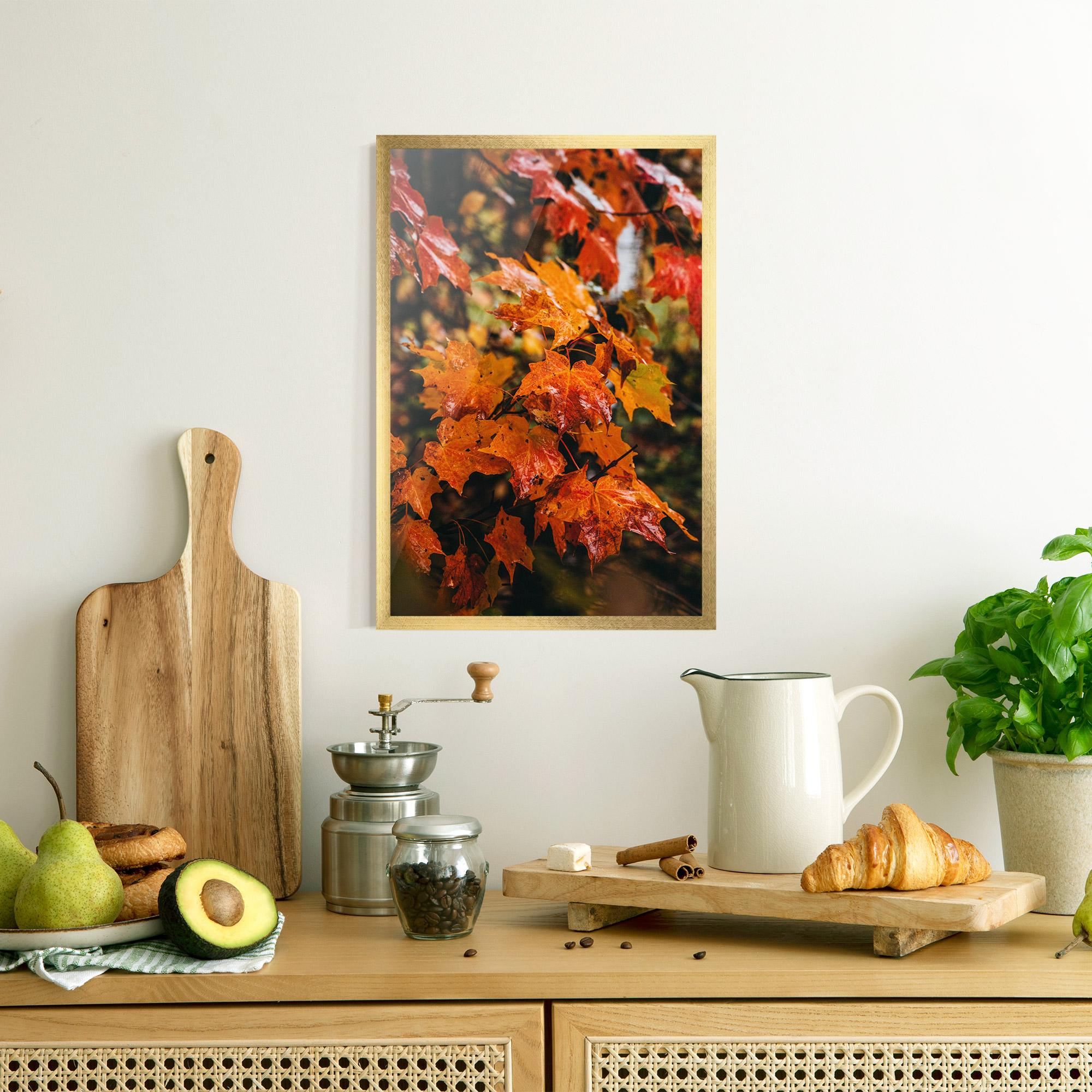 Poster Înrămat Orange Autumn Leaves mockup 8