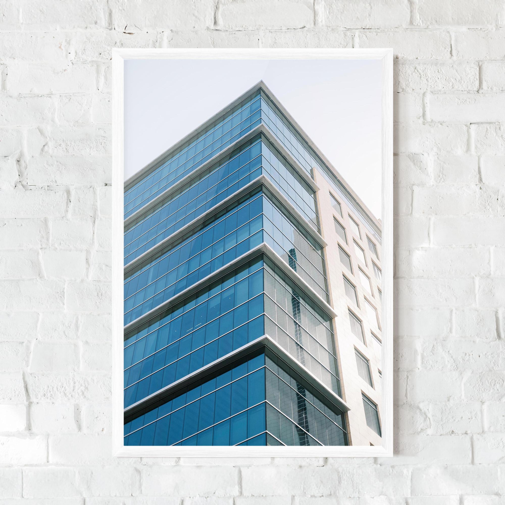 Poster Înrămat Blue Glass Tower mockup 0