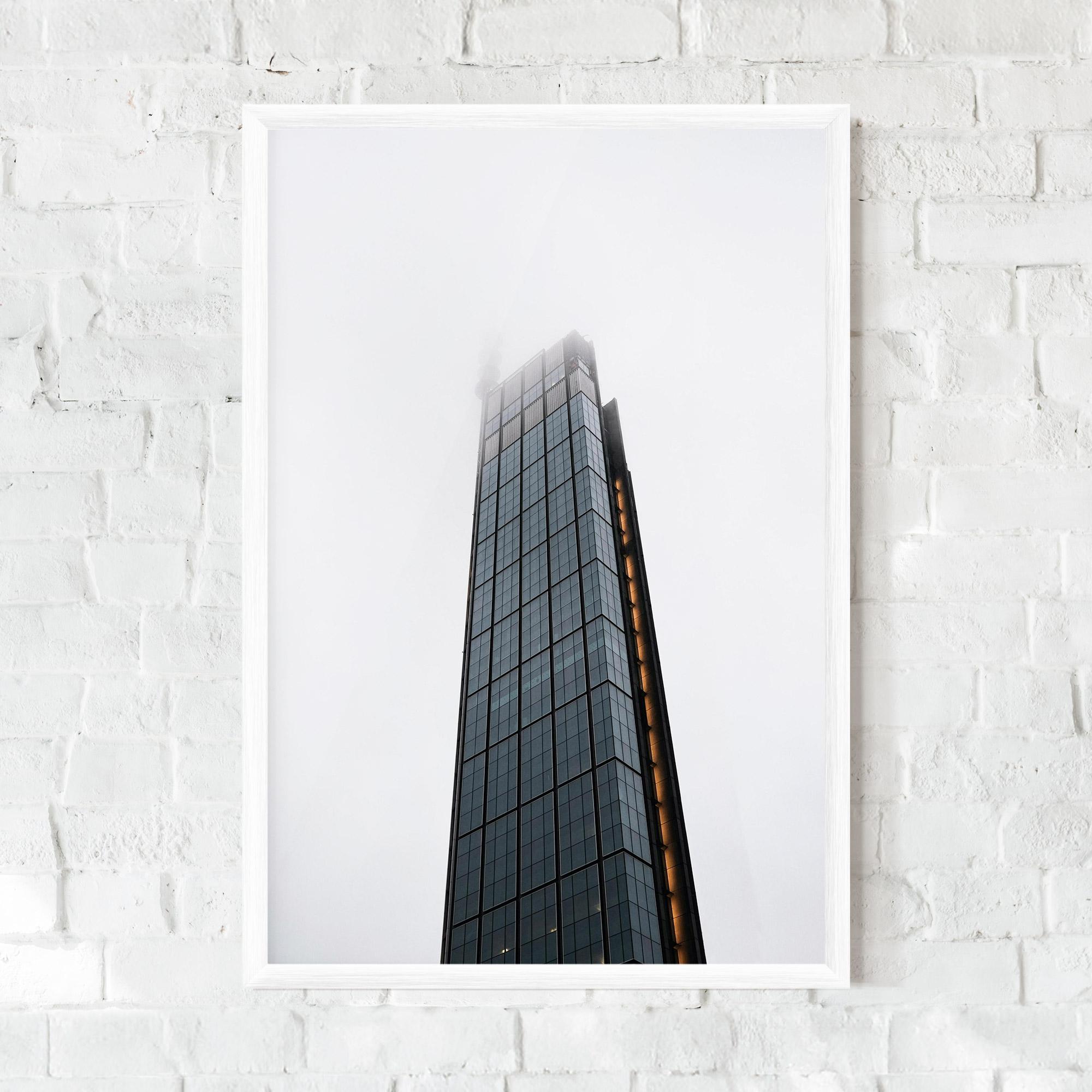 Poster Înrămat Foggy High Building mockup 0