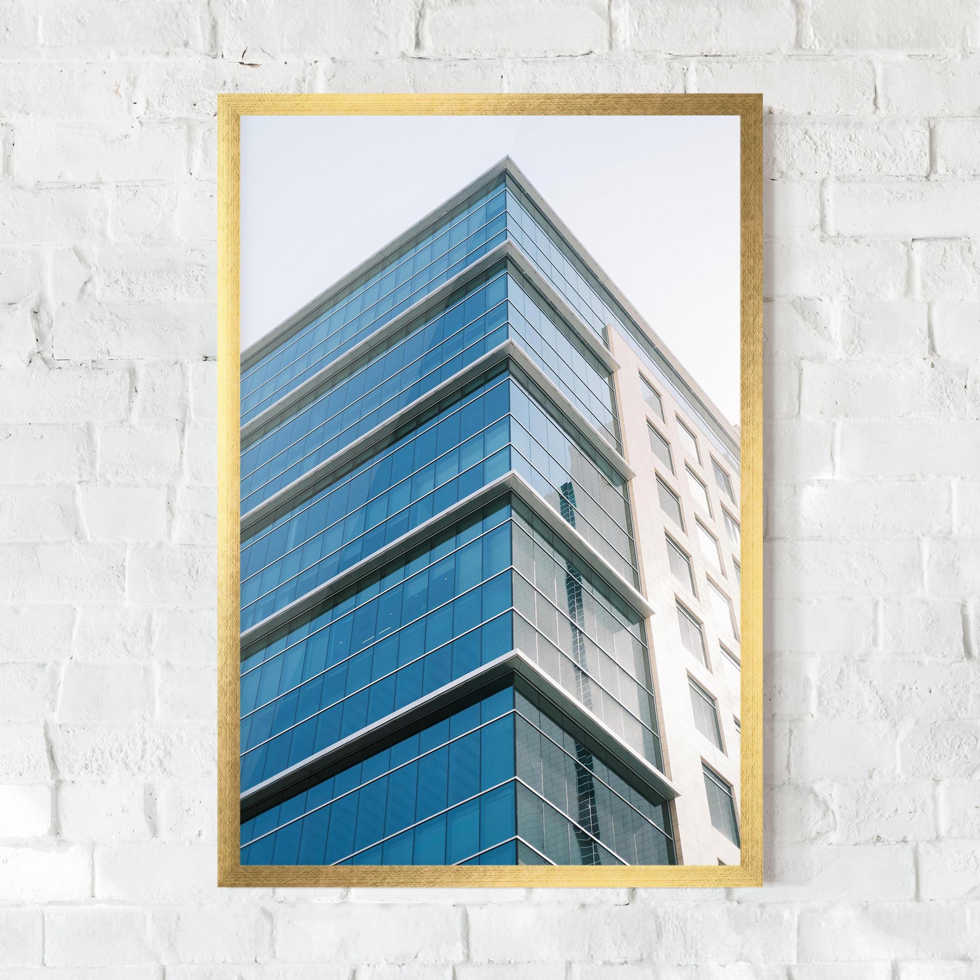 Poster Înrămat Blue Glass Tower mockup 0