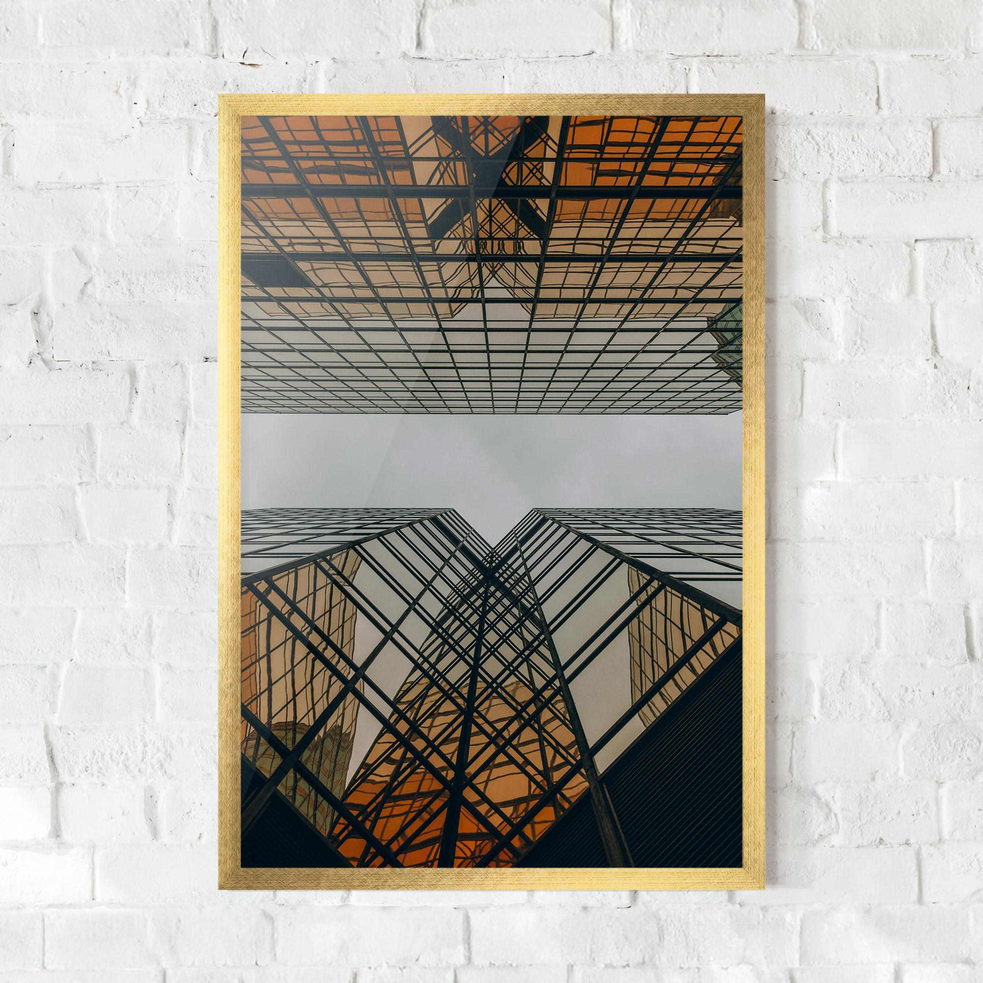 Poster Înrămat Orange Glass Building mockup 0