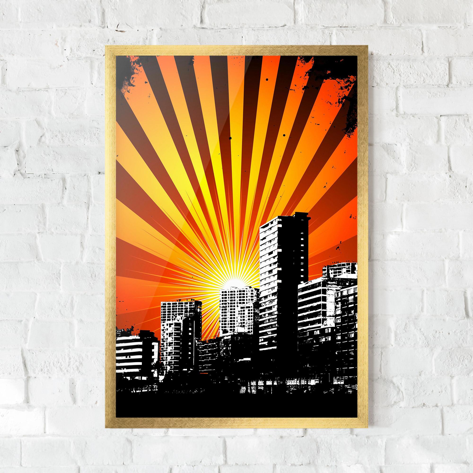 Poster Înrămat Sunset Building mockup 0