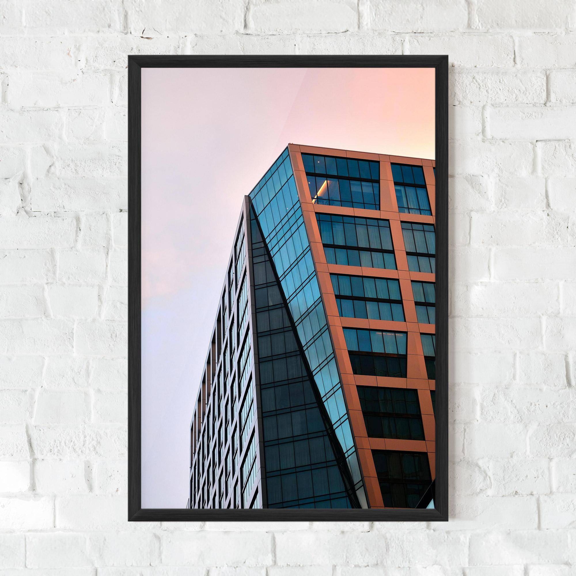 Poster Înrămat Blue Glass Building mockup 0