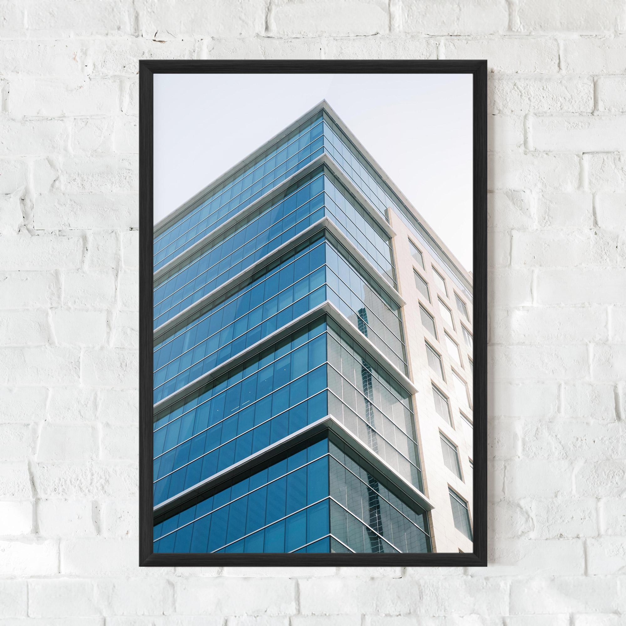 Poster Înrămat Blue Glass Tower mockup 0