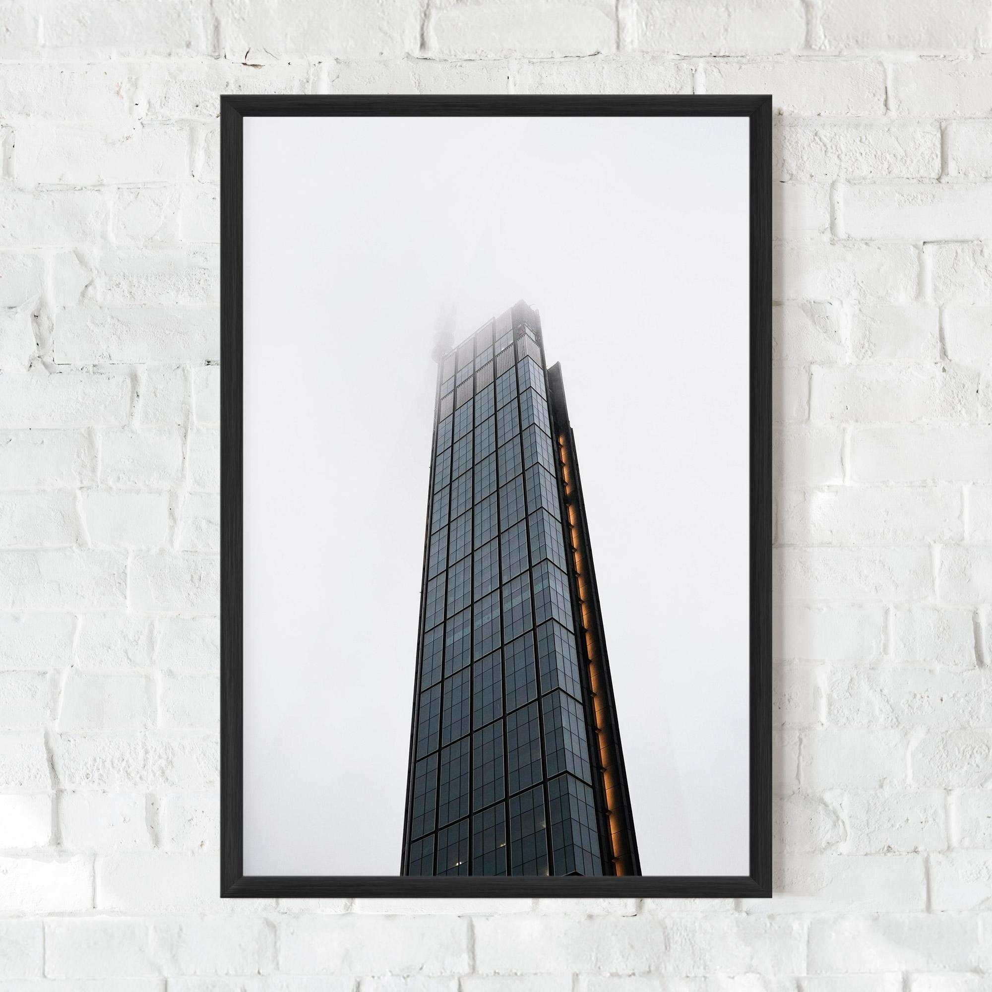Poster Înrămat Foggy High Building mockup 0