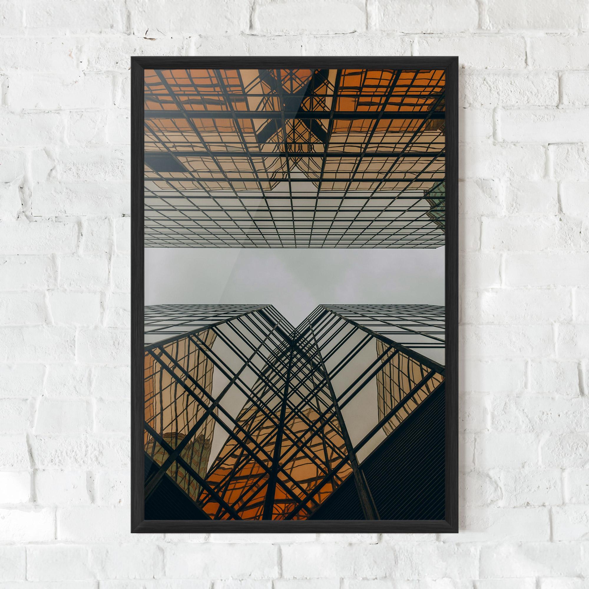 Poster Înrămat Orange Glass Building mockup 0