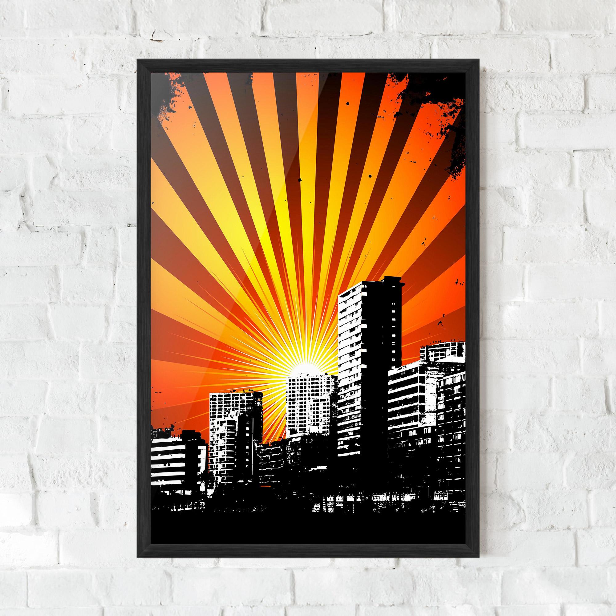 Poster Înrămat Sunset Building mockup 0