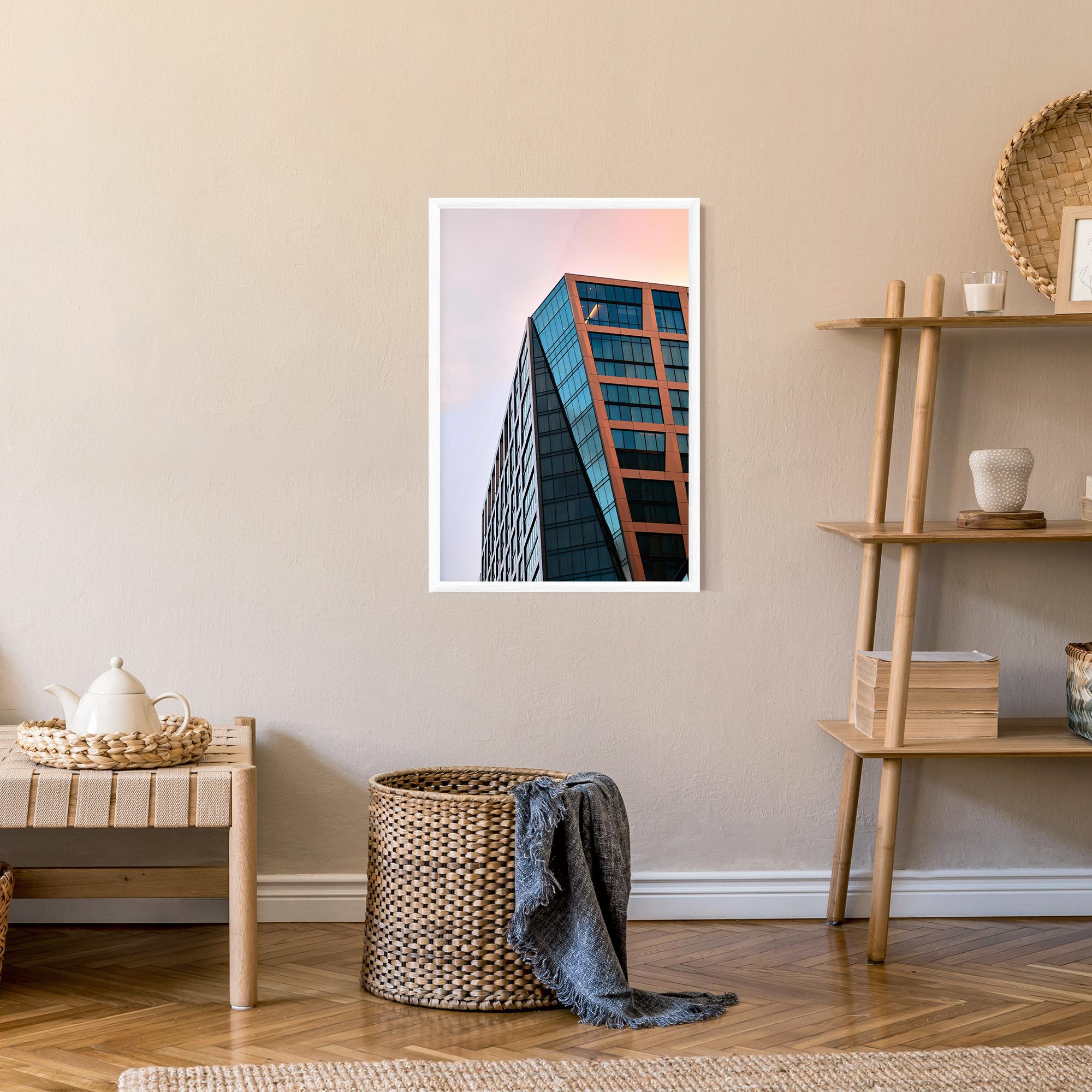 Poster Înrămat Blue Glass Building mockup 9