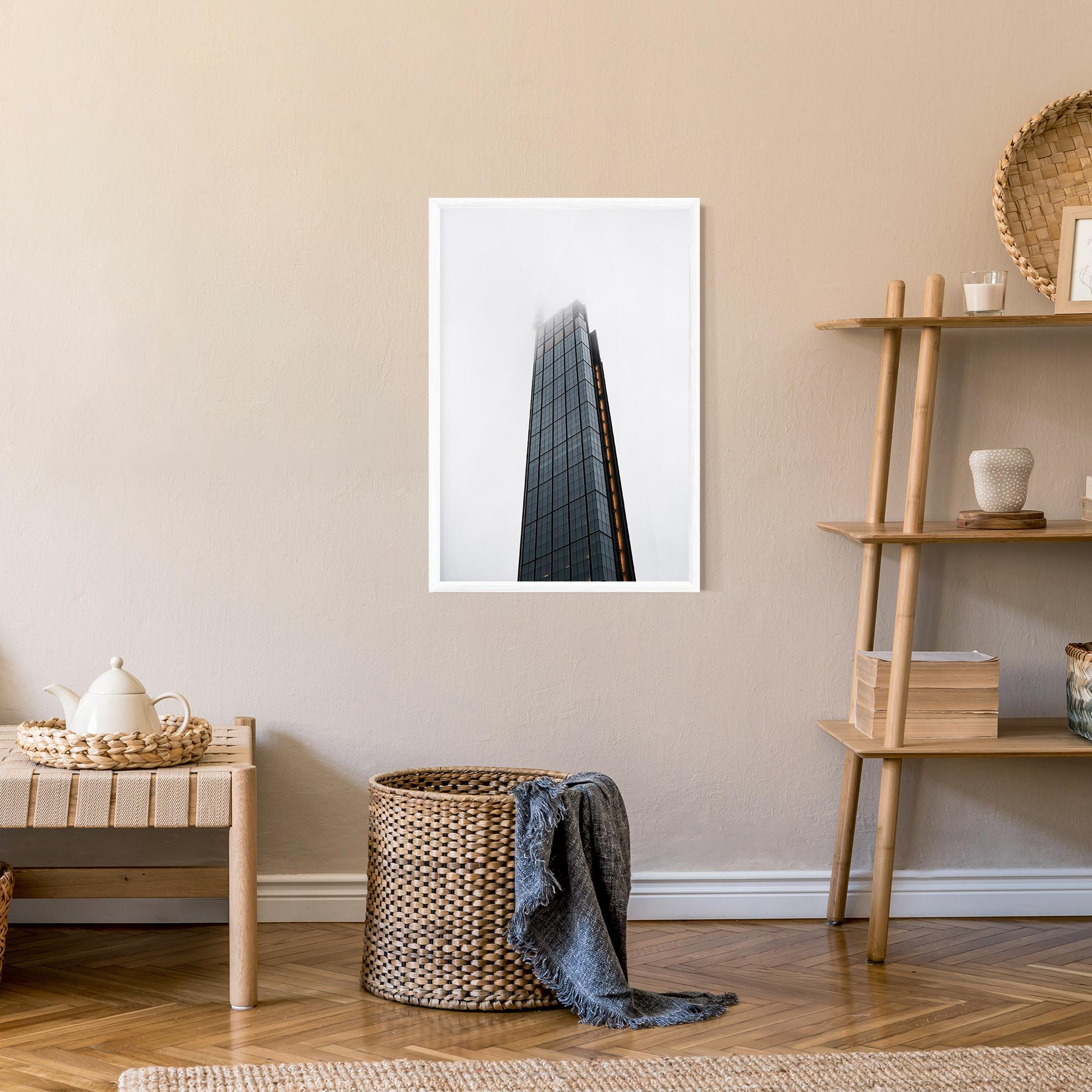 Poster Înrămat Foggy High Building mockup 9